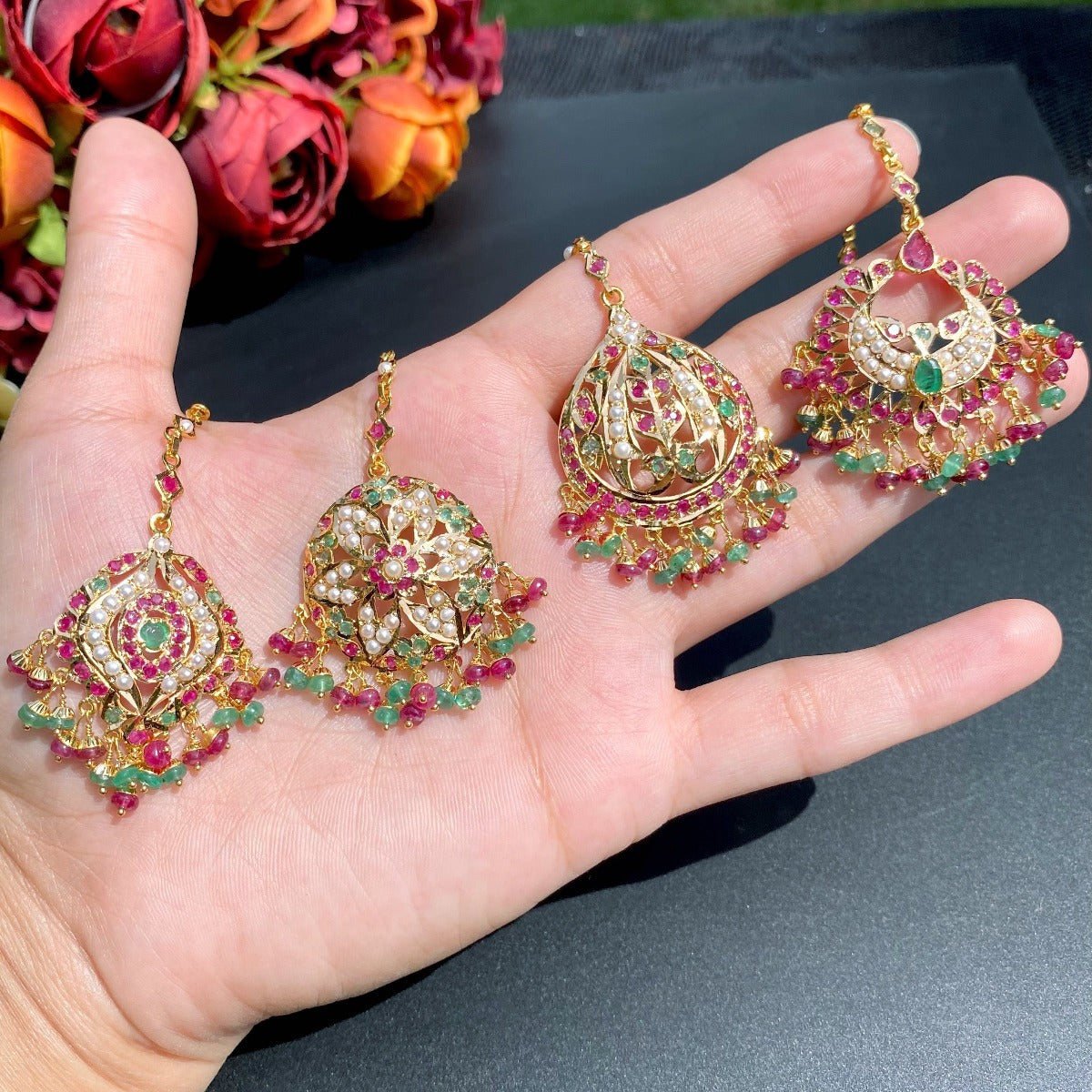 ruby emerald tikka gold