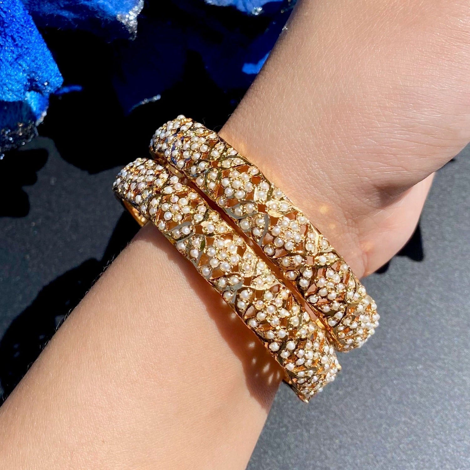 womens pearl bangles