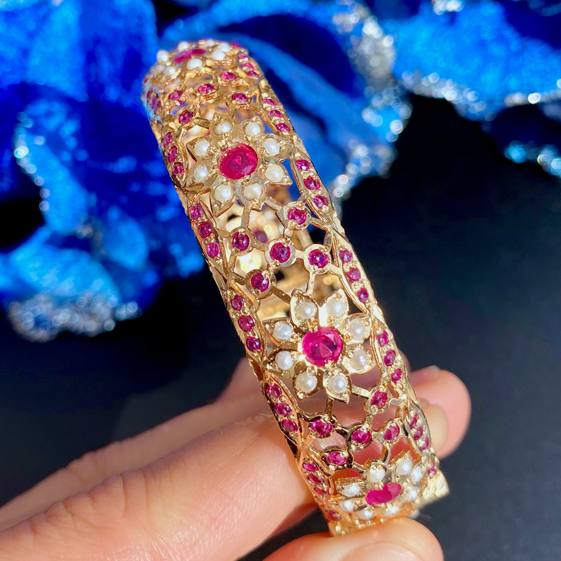 womens jadau bangle gold plated