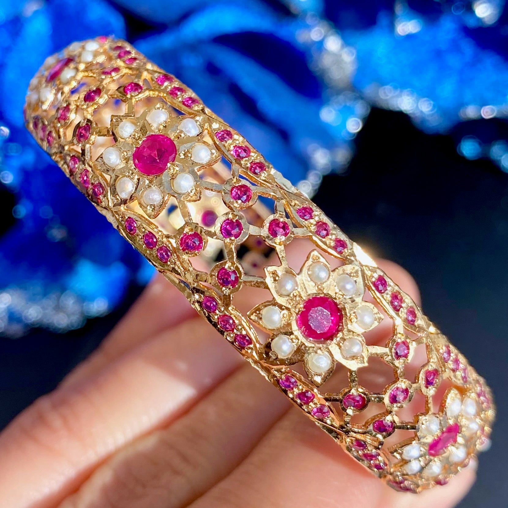 womens jadau bangle gold plated