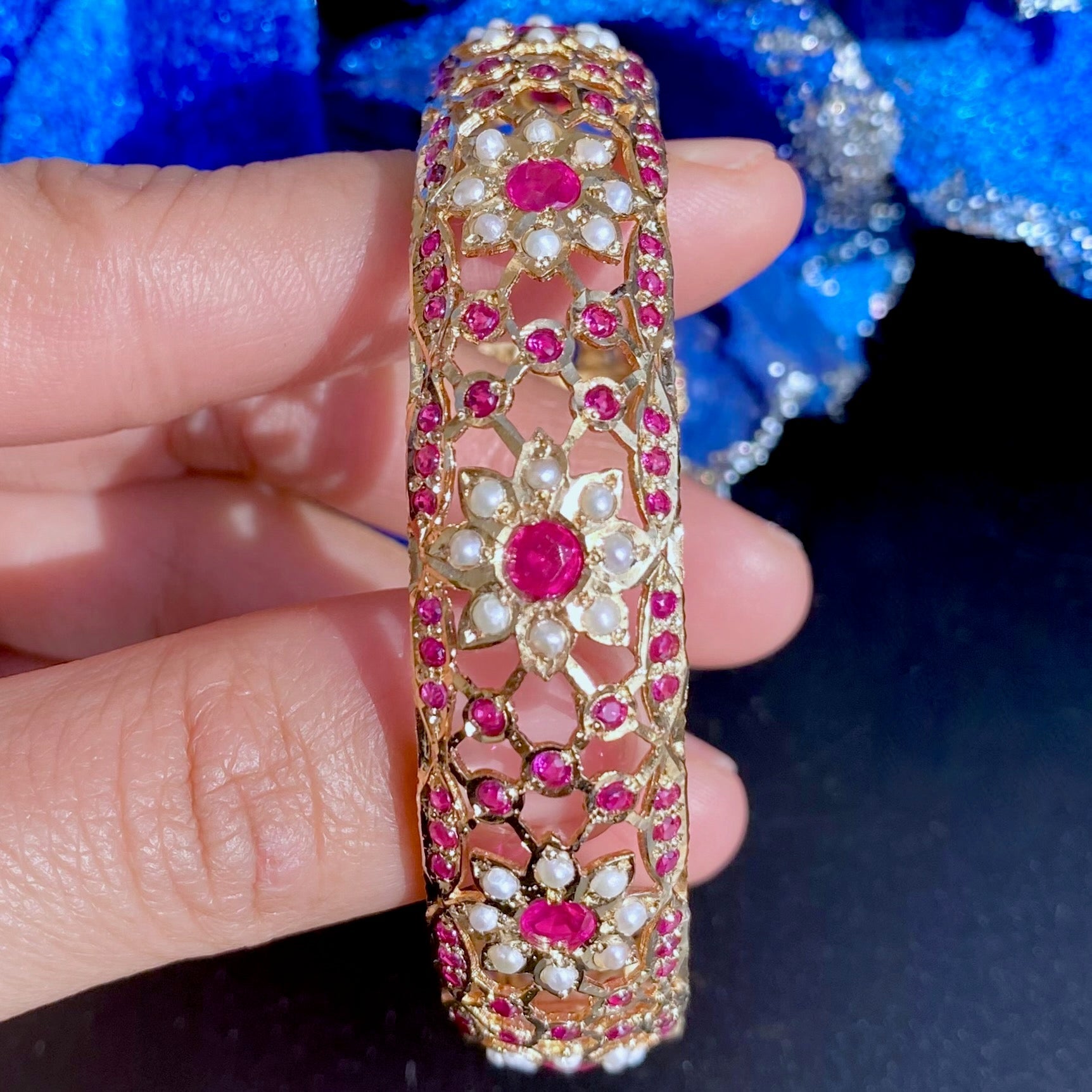 womens jadau bangle gold plated