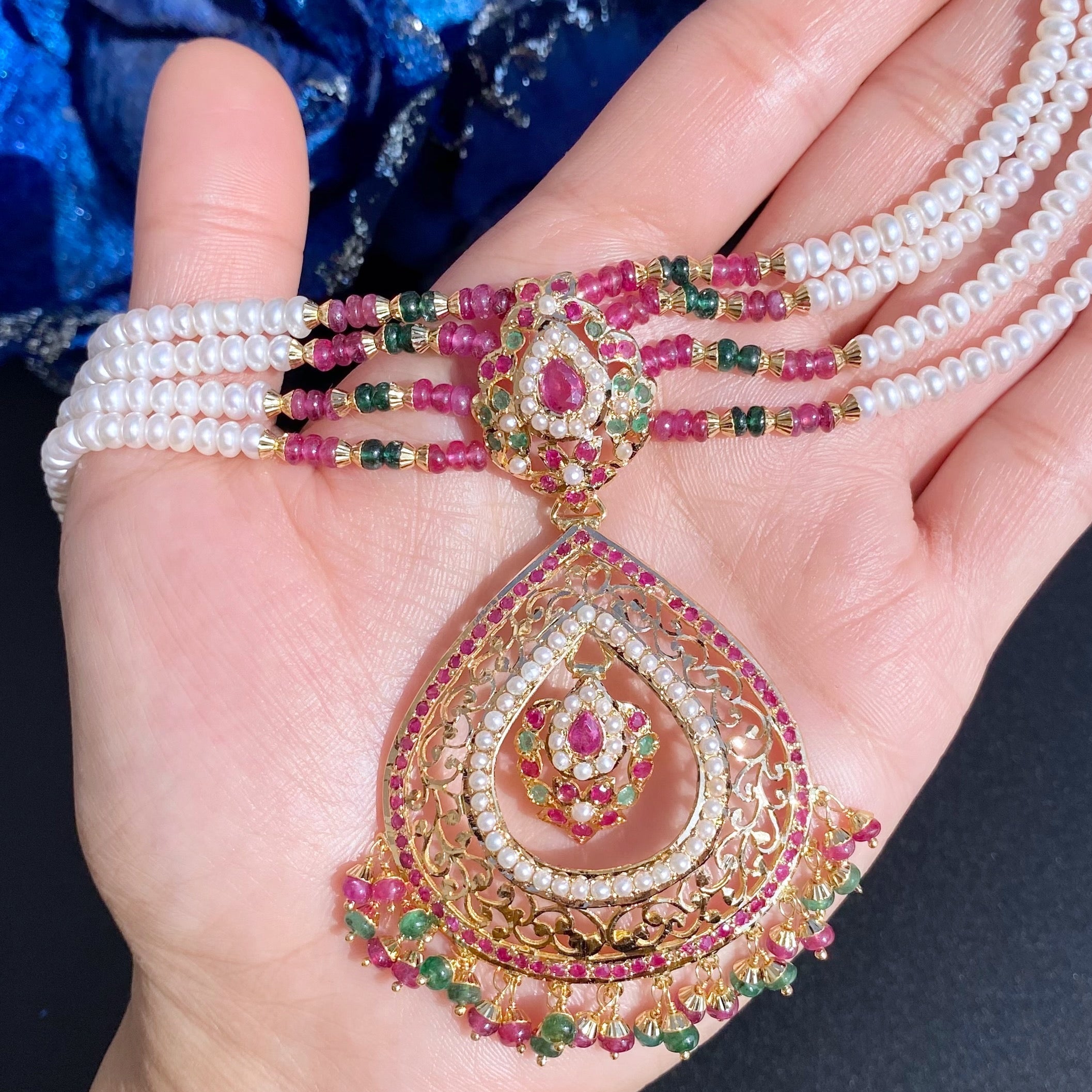 gold choker set jadau