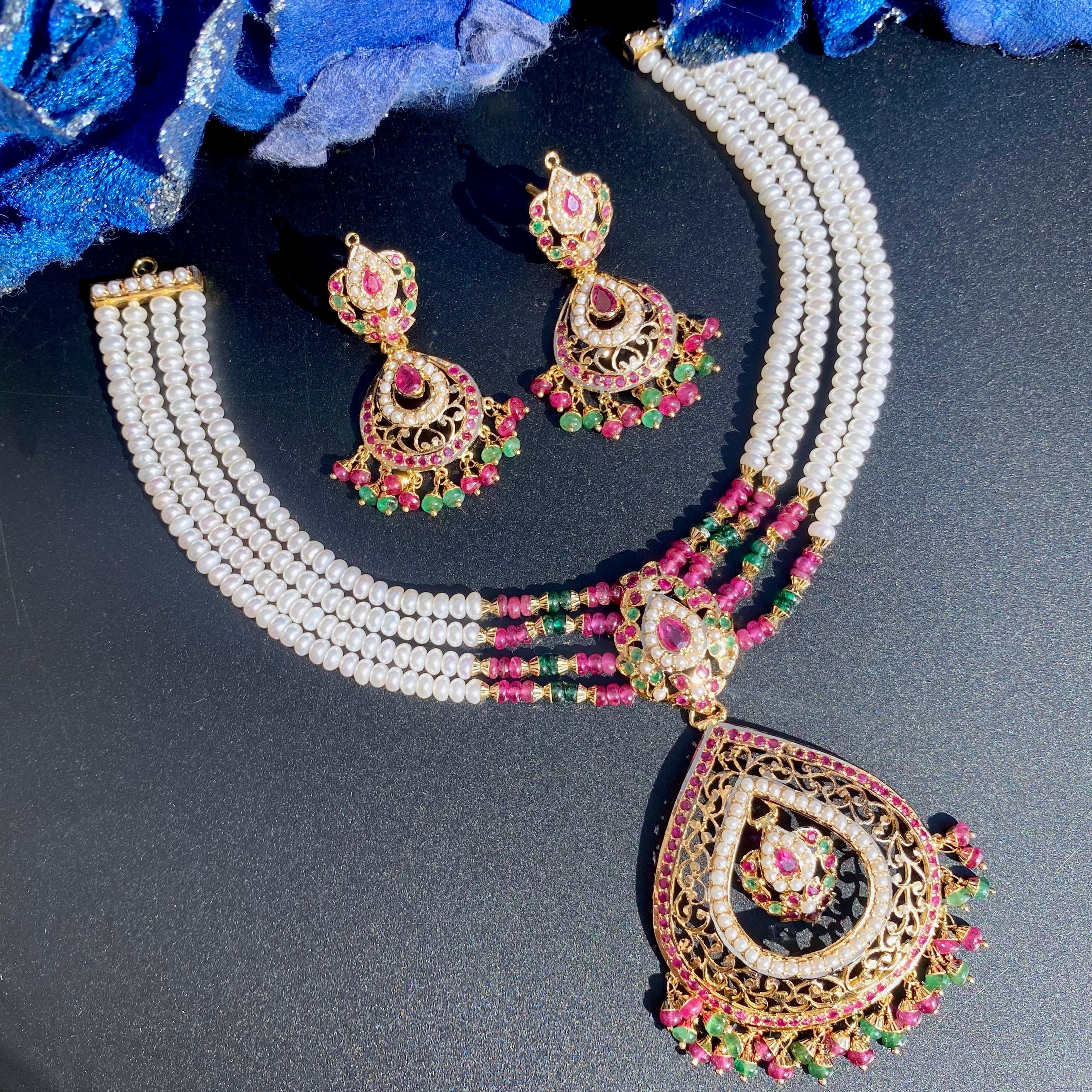 gold choker set jadau