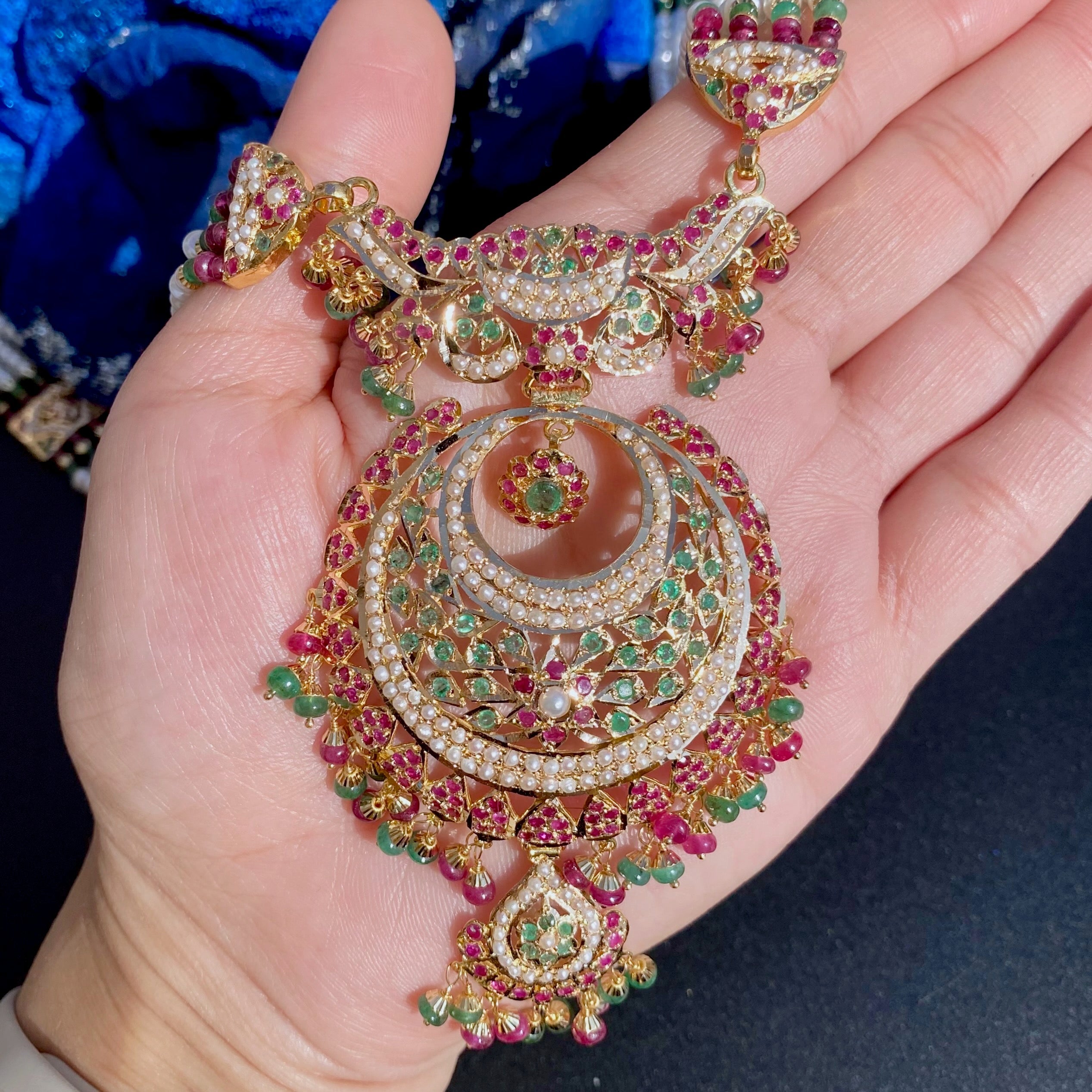 long necklace set gold