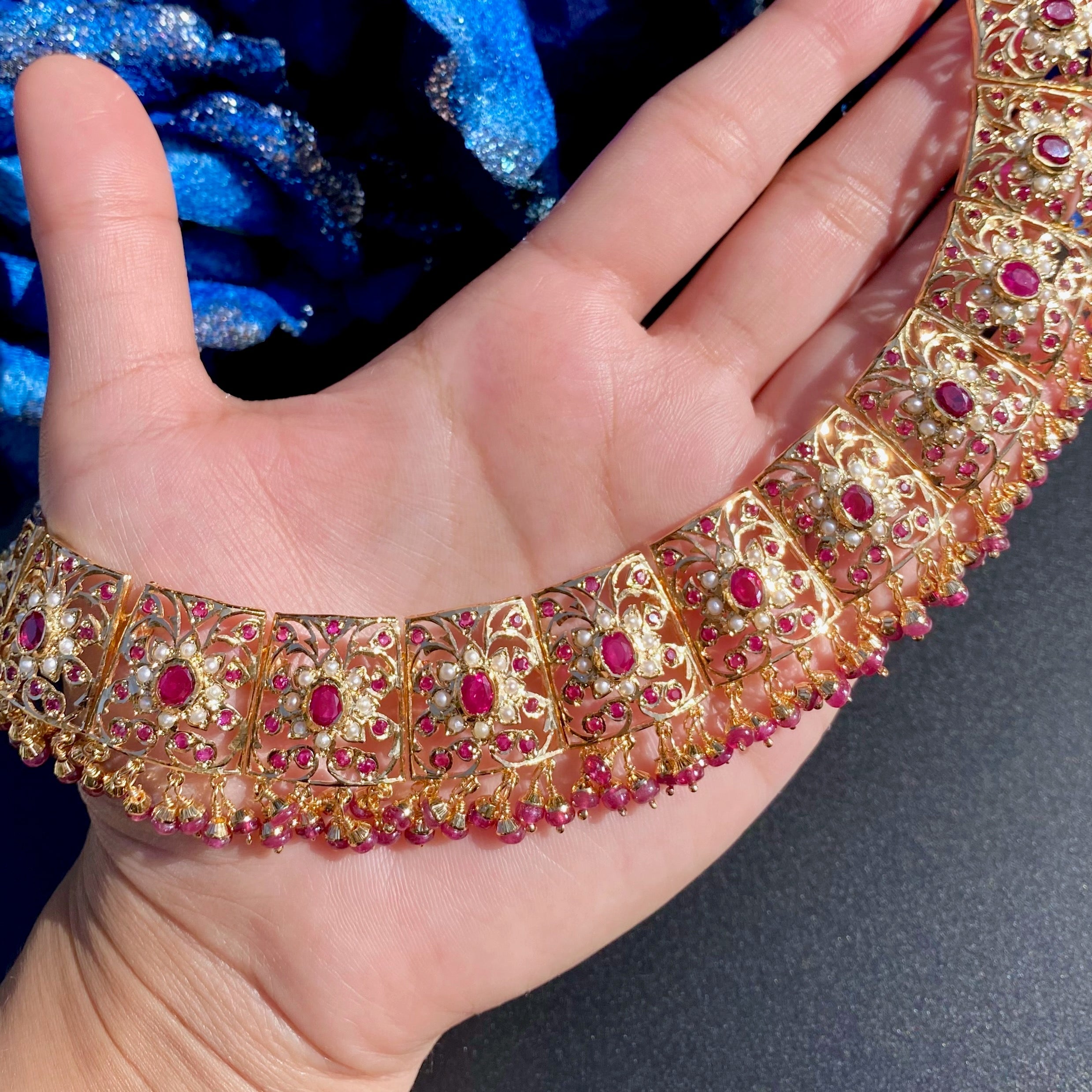 jadau necklace with jhumkas