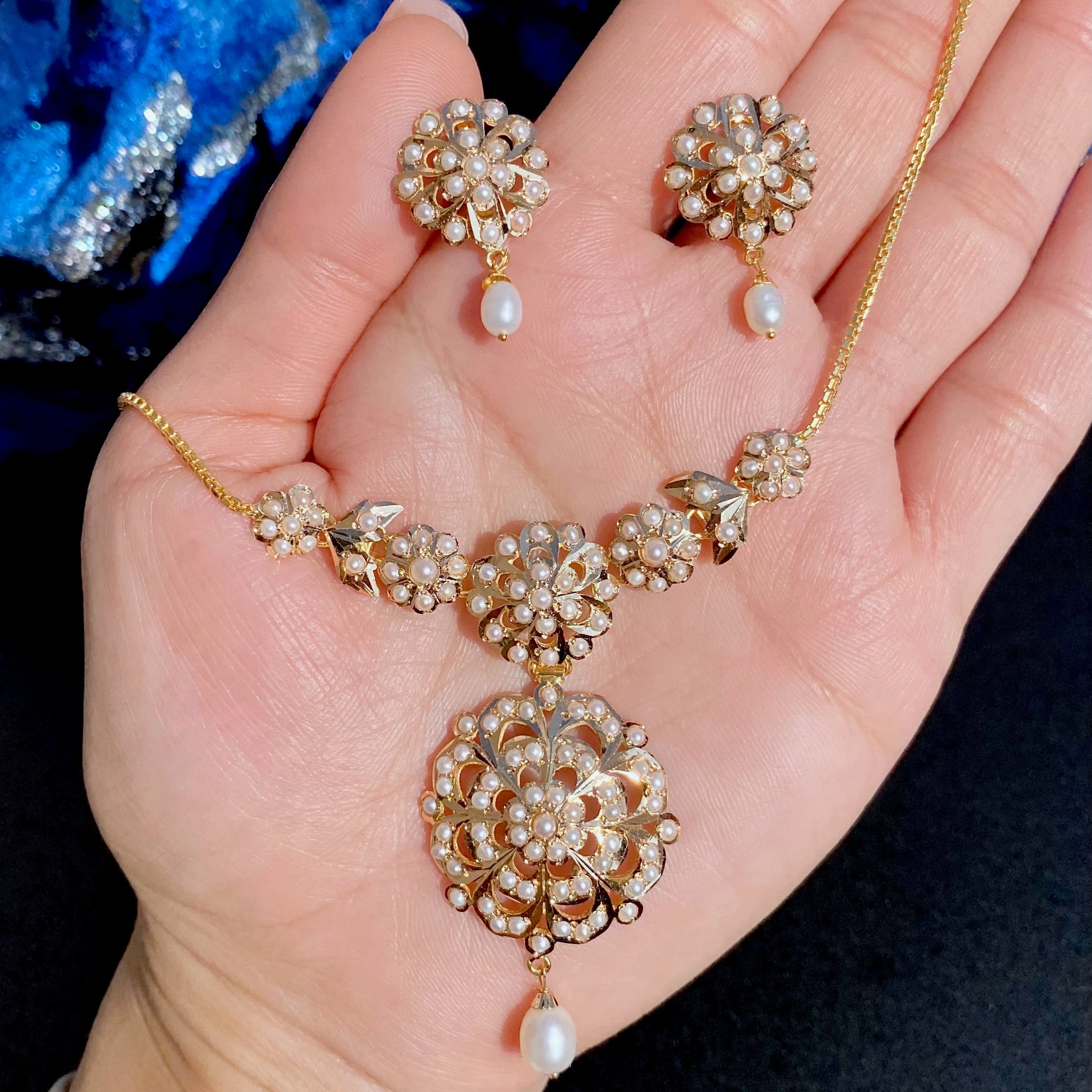 pearl chain neckalce gold