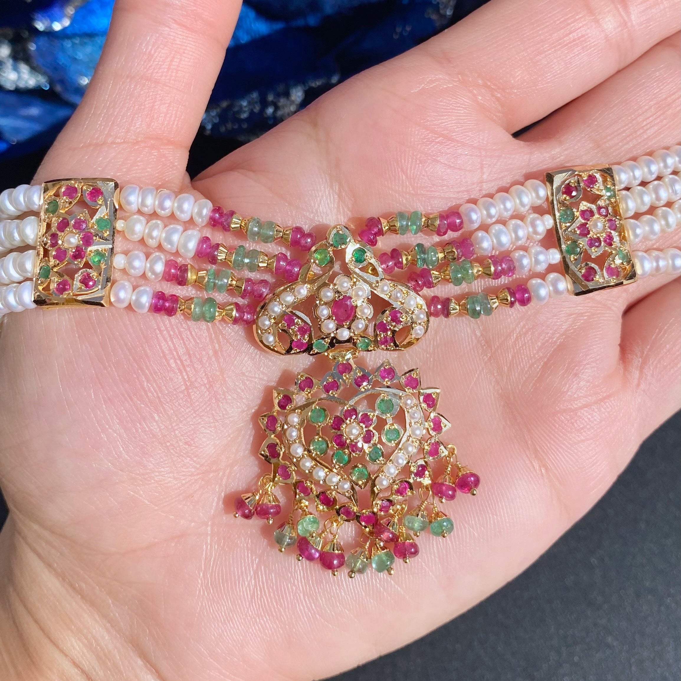 indian gold choker set