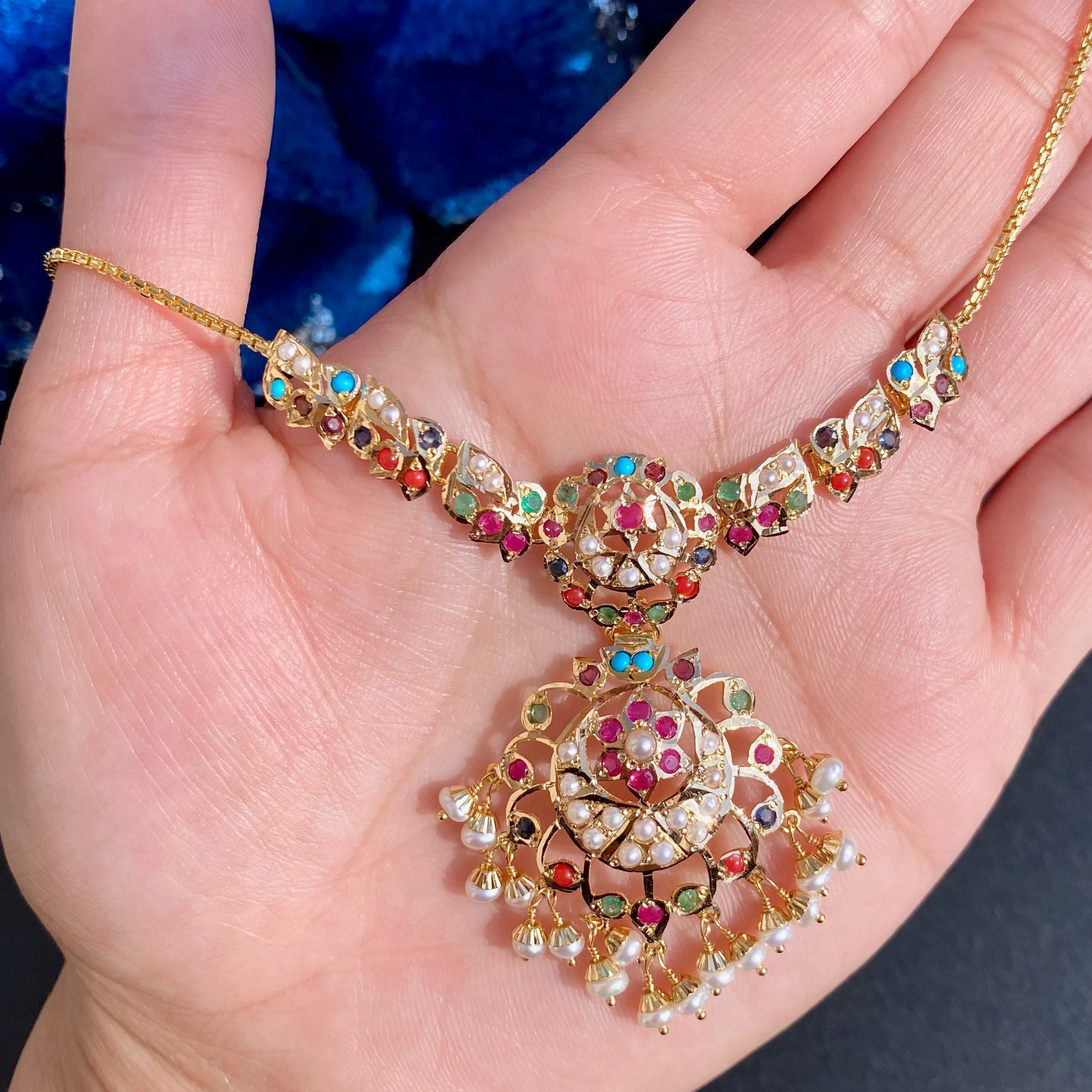 light weight navratna gold set