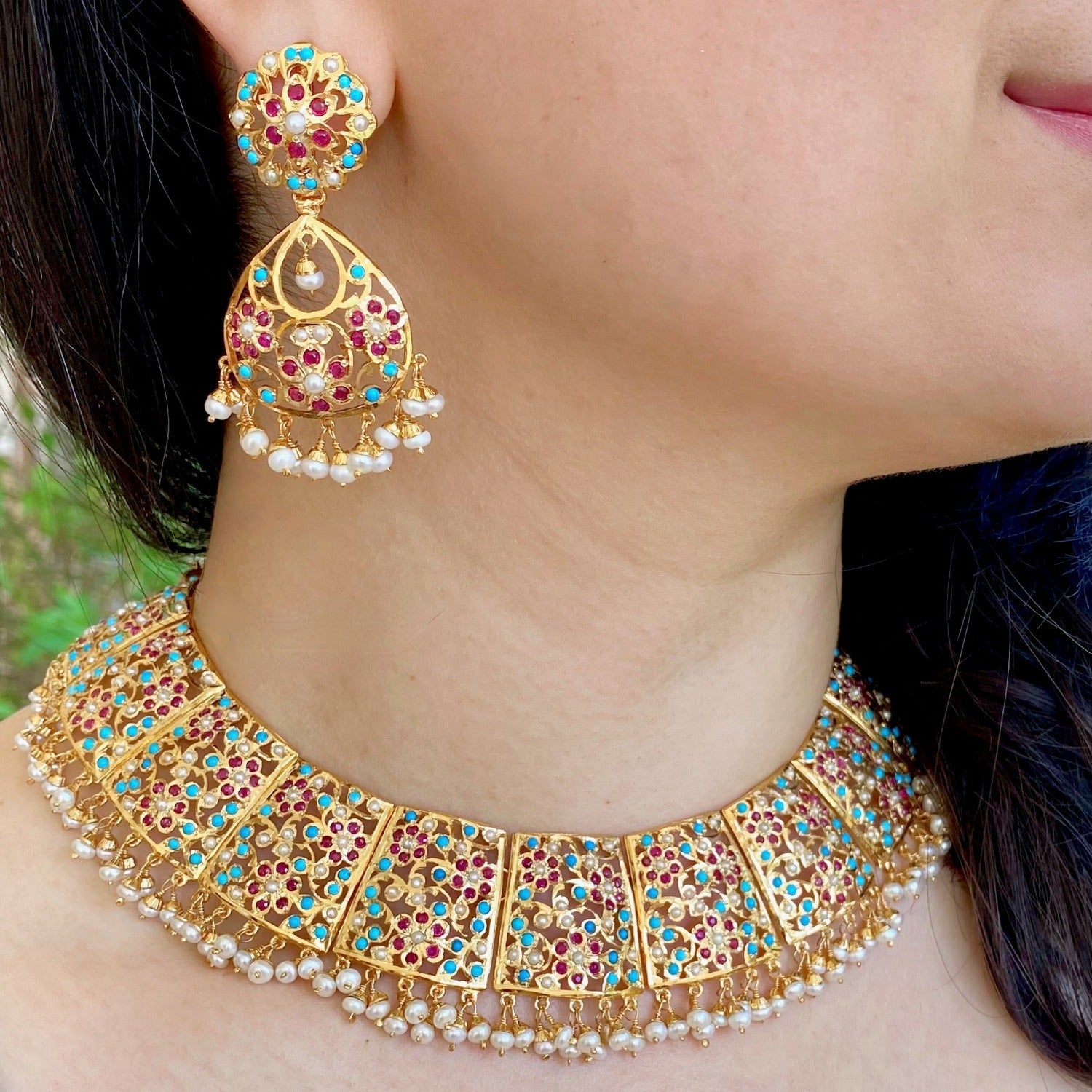 indian feroza necklace chicago