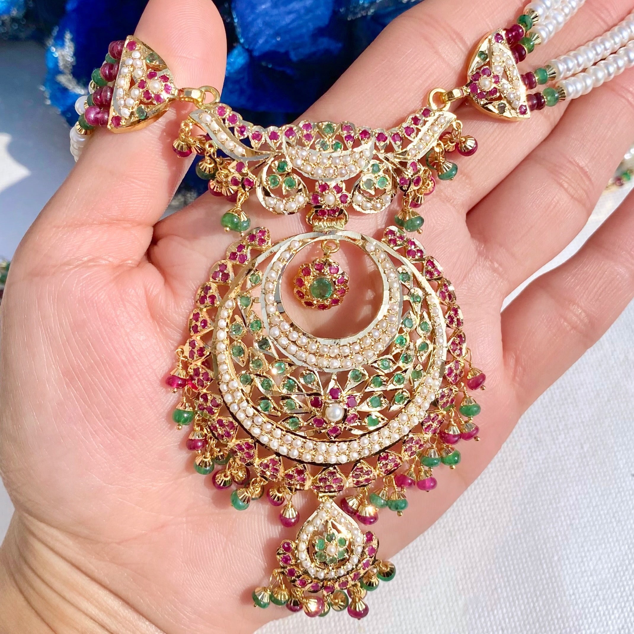 long necklace set gold