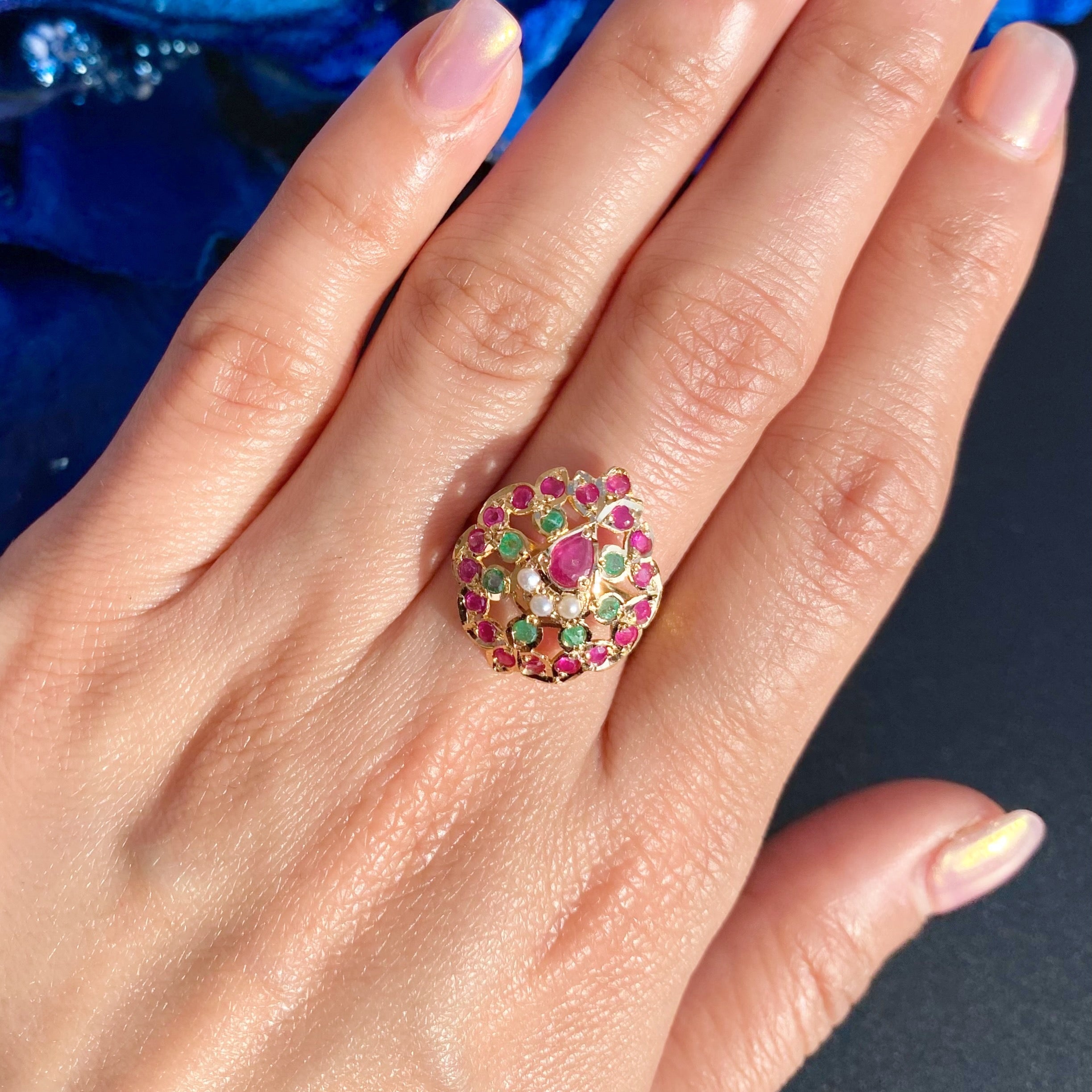 dainty jadau ring gold