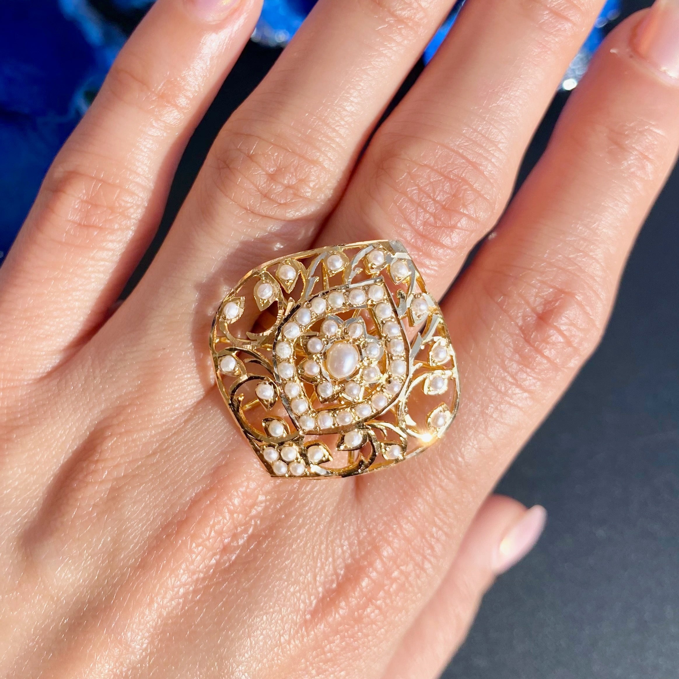 antique cocktail ring gold