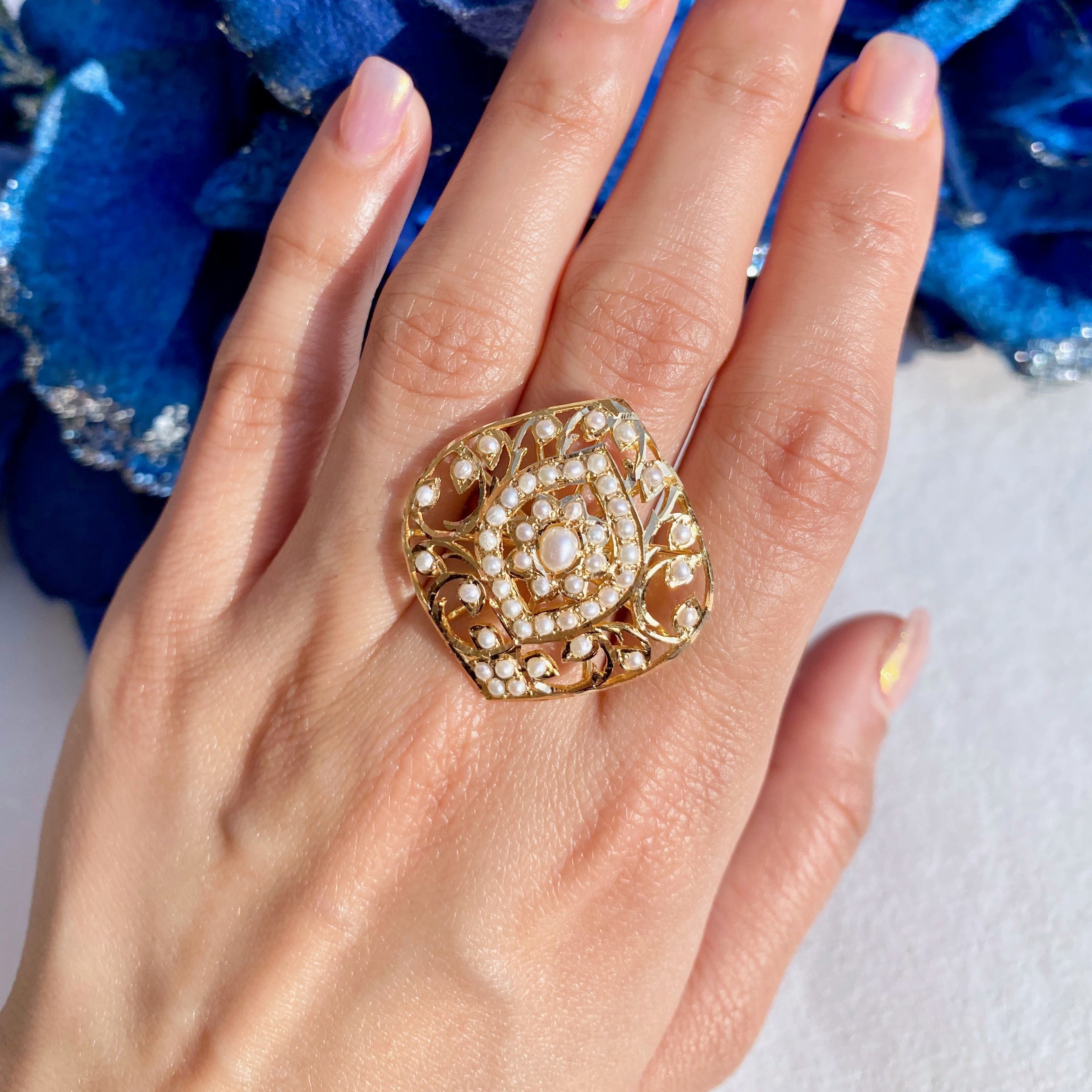 antique cocktail ring gold