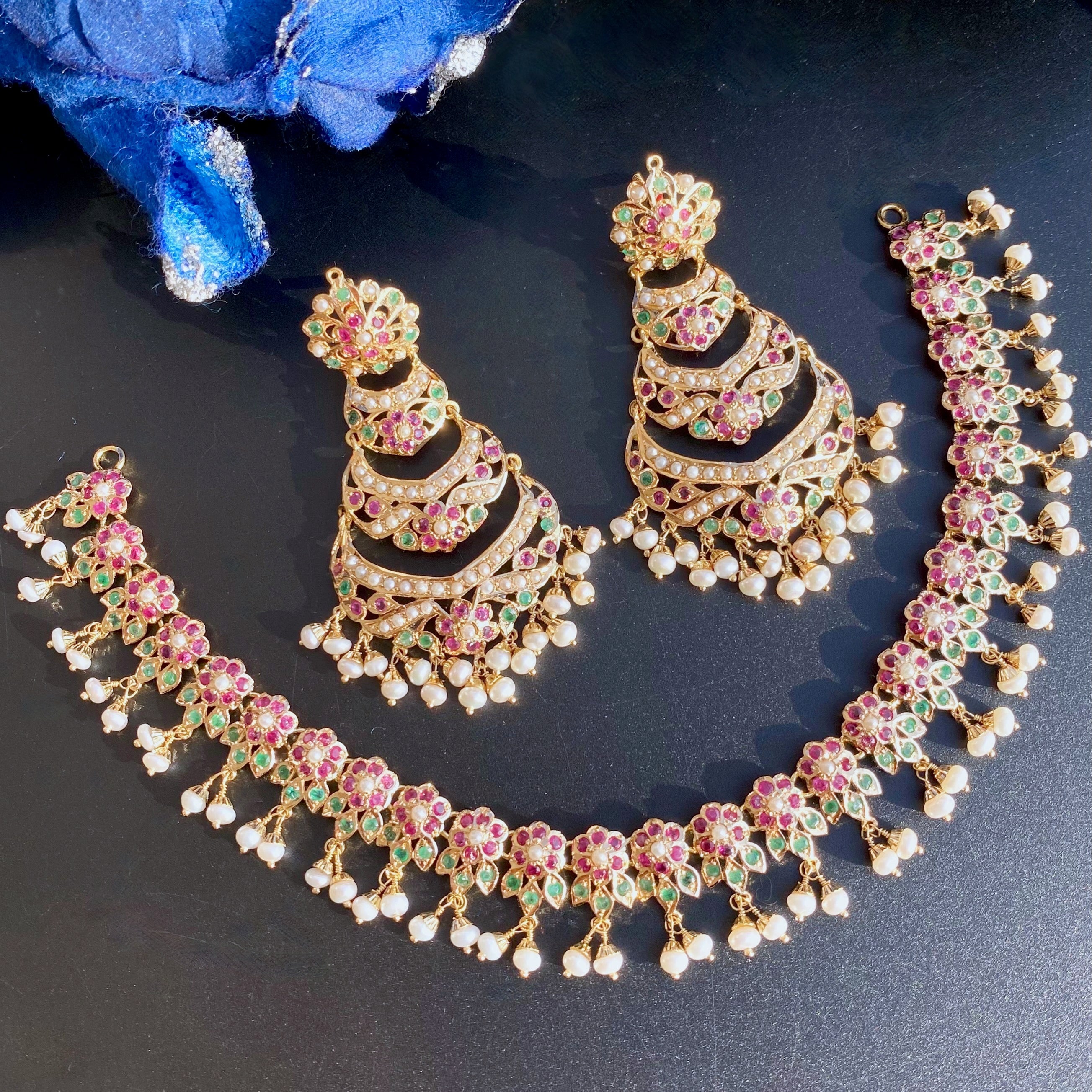 classic jadau necklace set