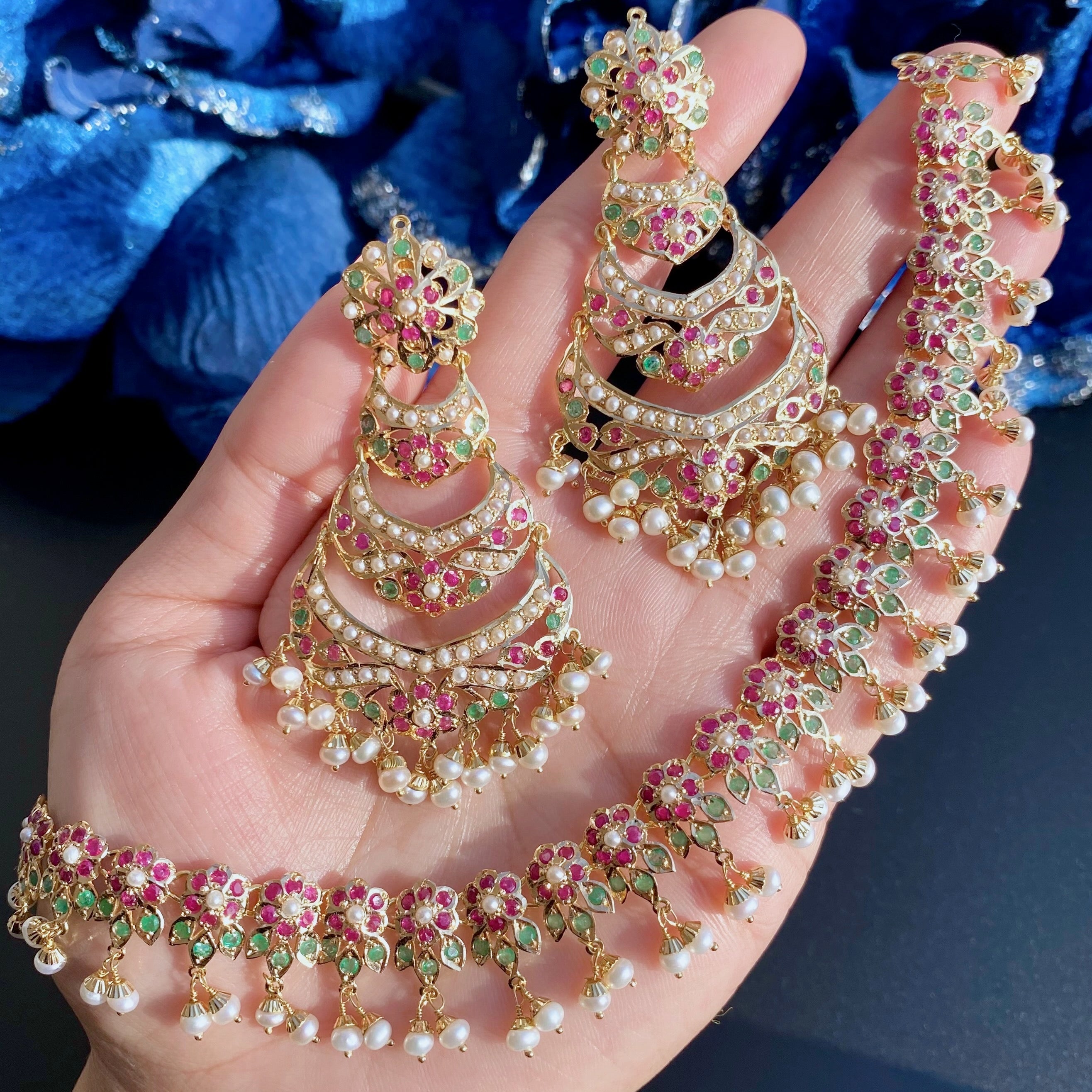 classic jadau necklace set