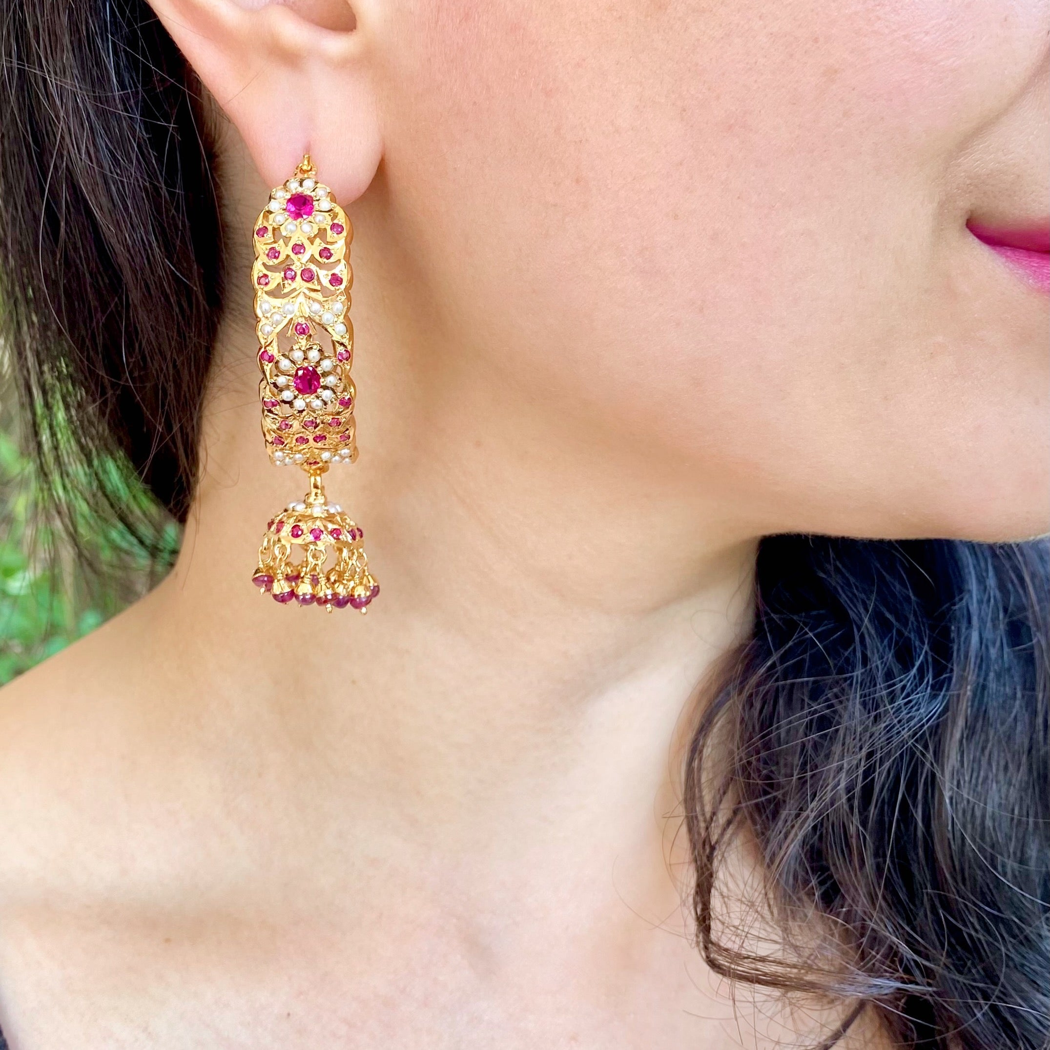 jadau necklace with jhumkas