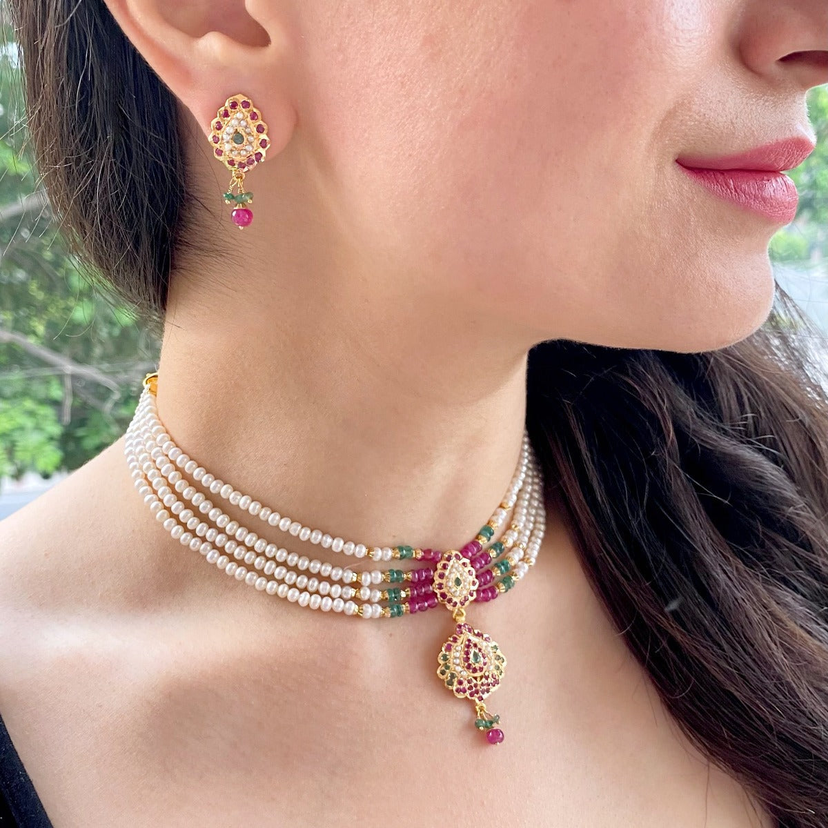 light weight gold choker indian