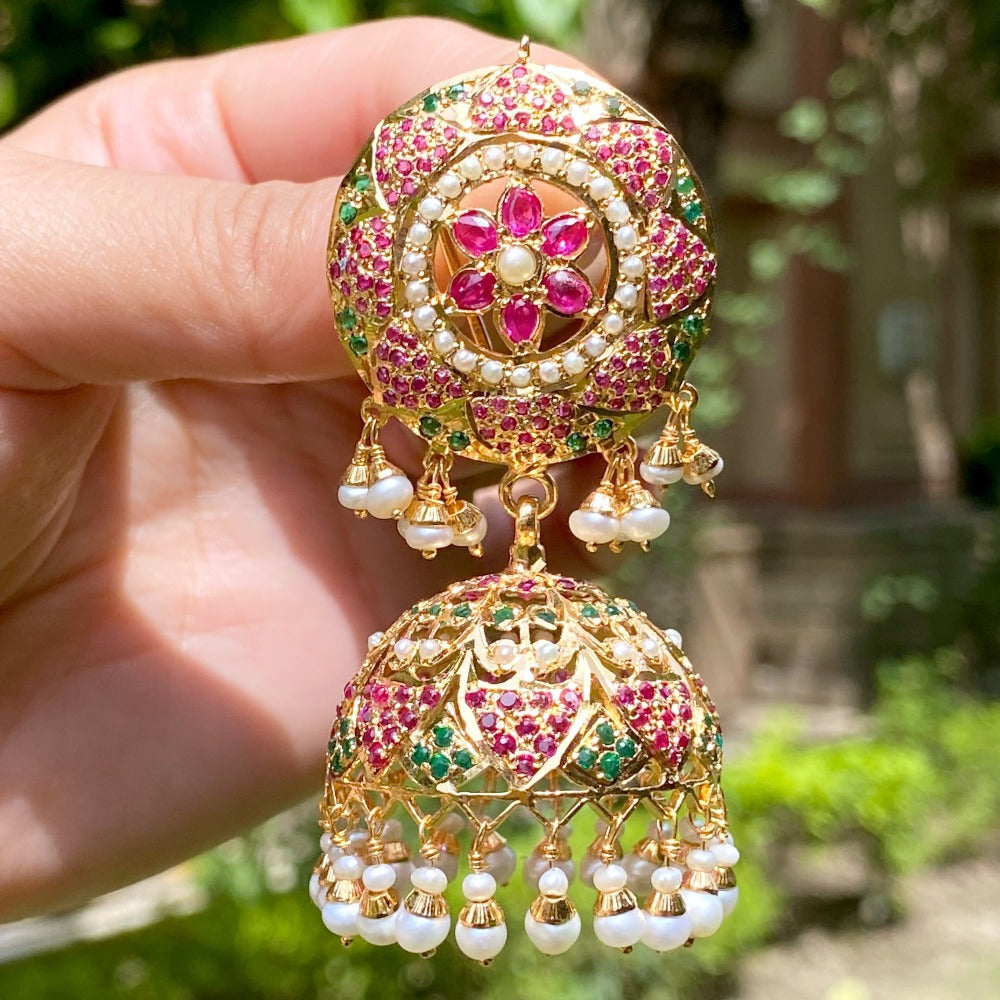 statement jhumka earrings
