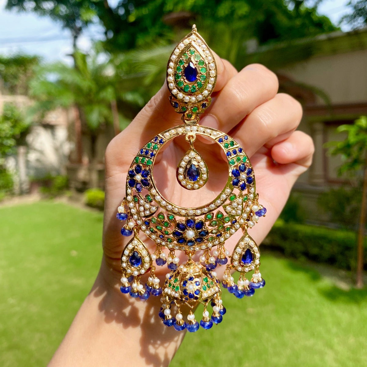 bridal wear heavy pakistani earrings