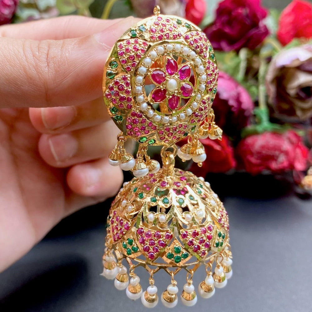 statement jhumka earrings