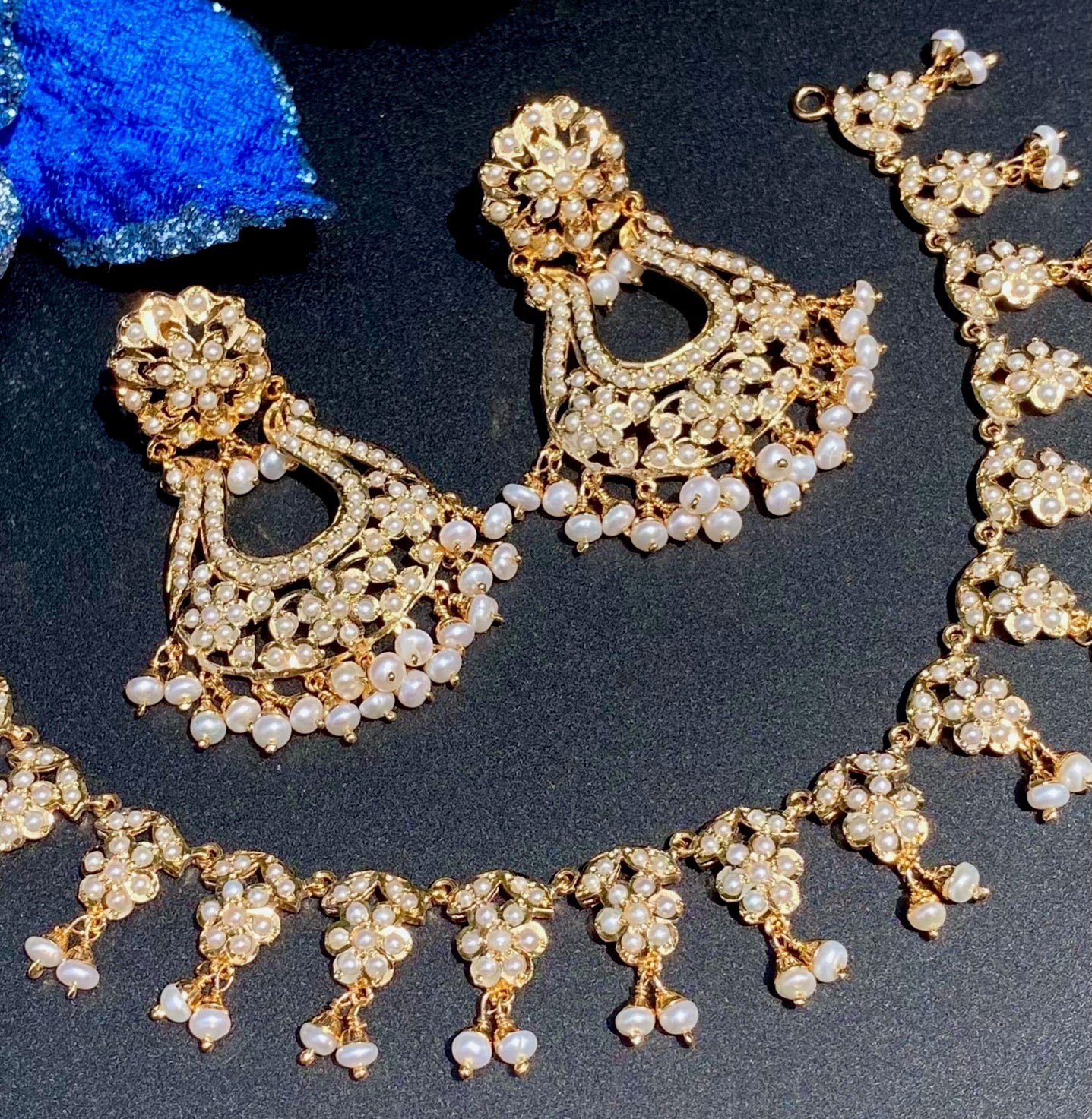 dainty indian pearl set