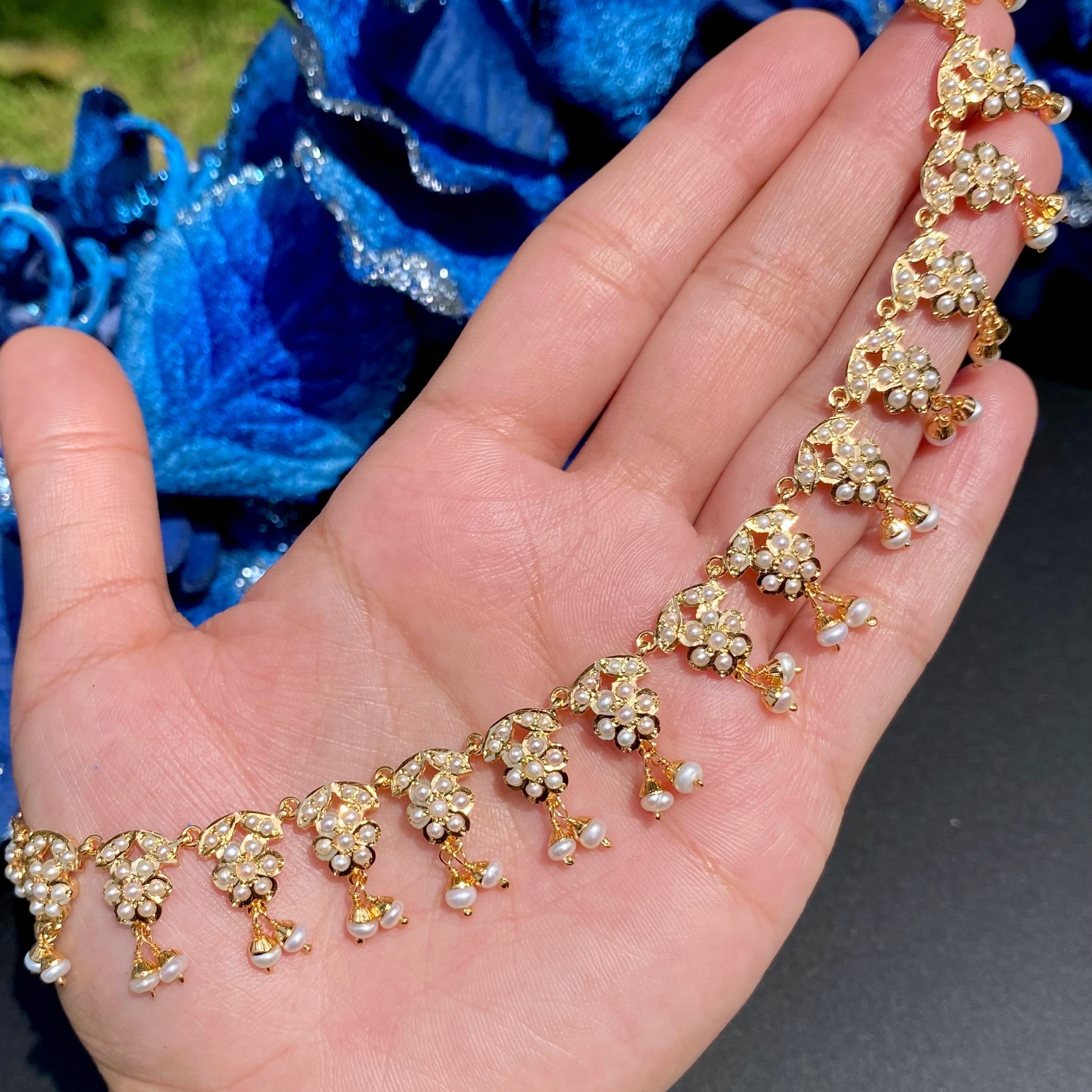 dainty indian pearl set