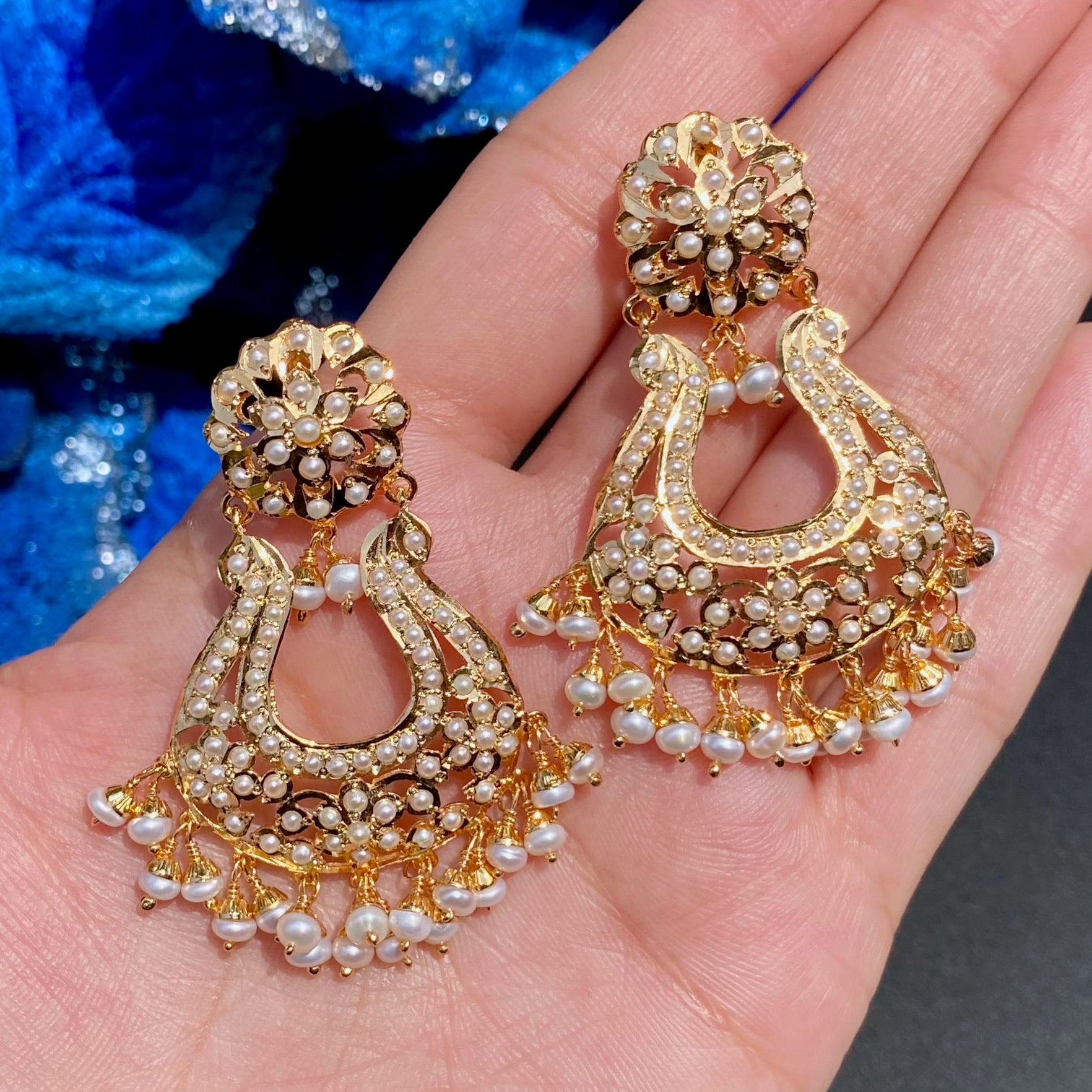 dainty indian pearl set