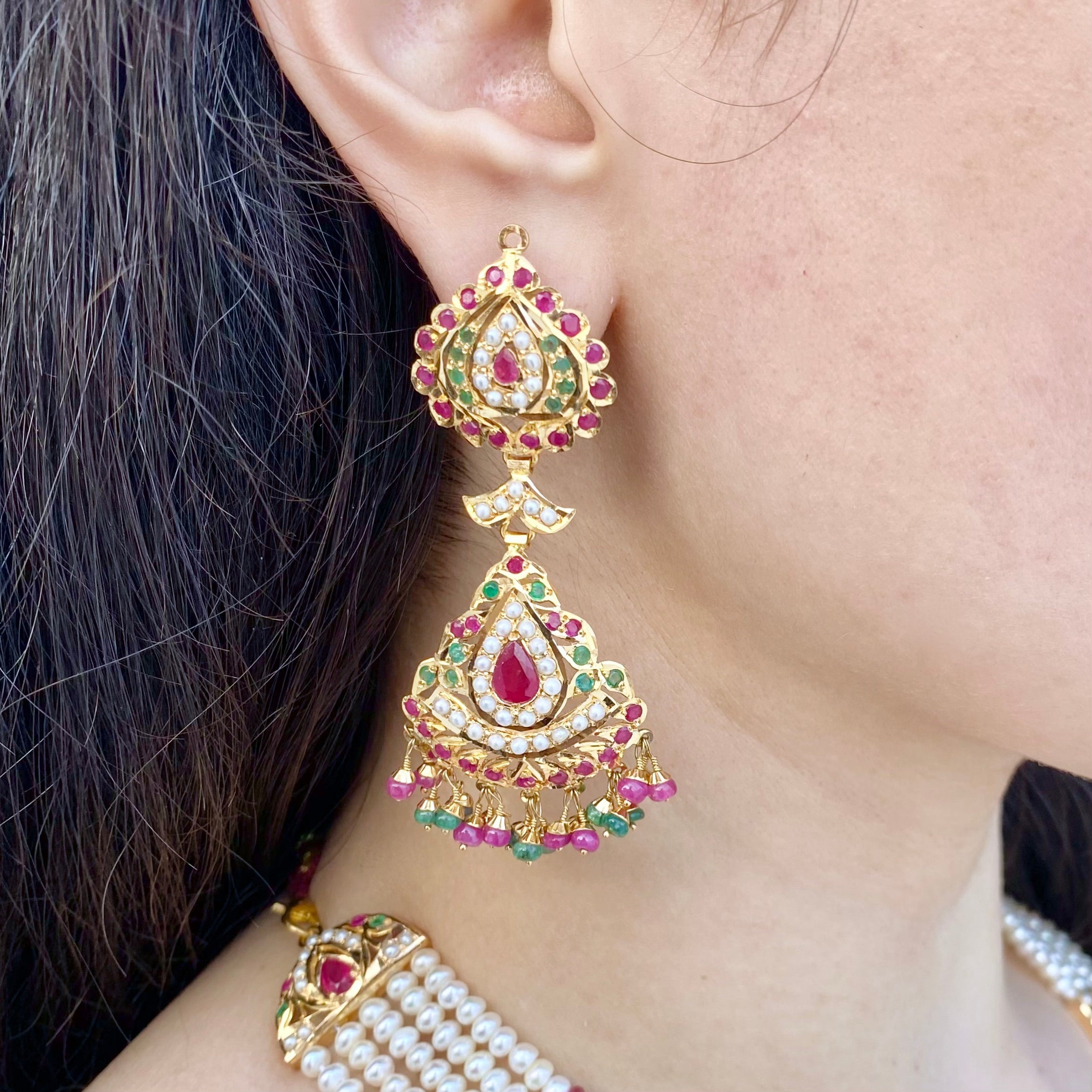 heavy gold rani haar set for bride