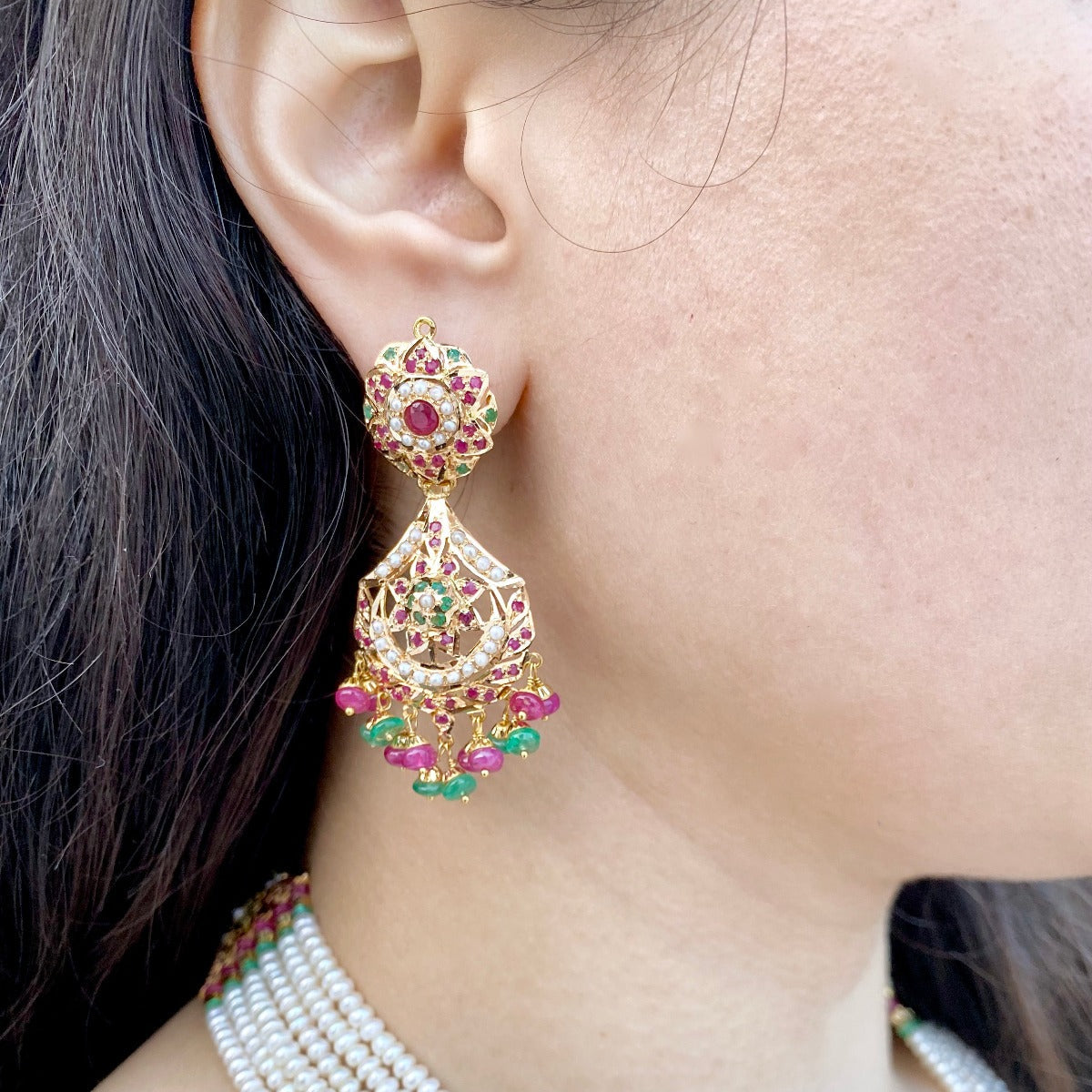 bridal wear gold rani haar