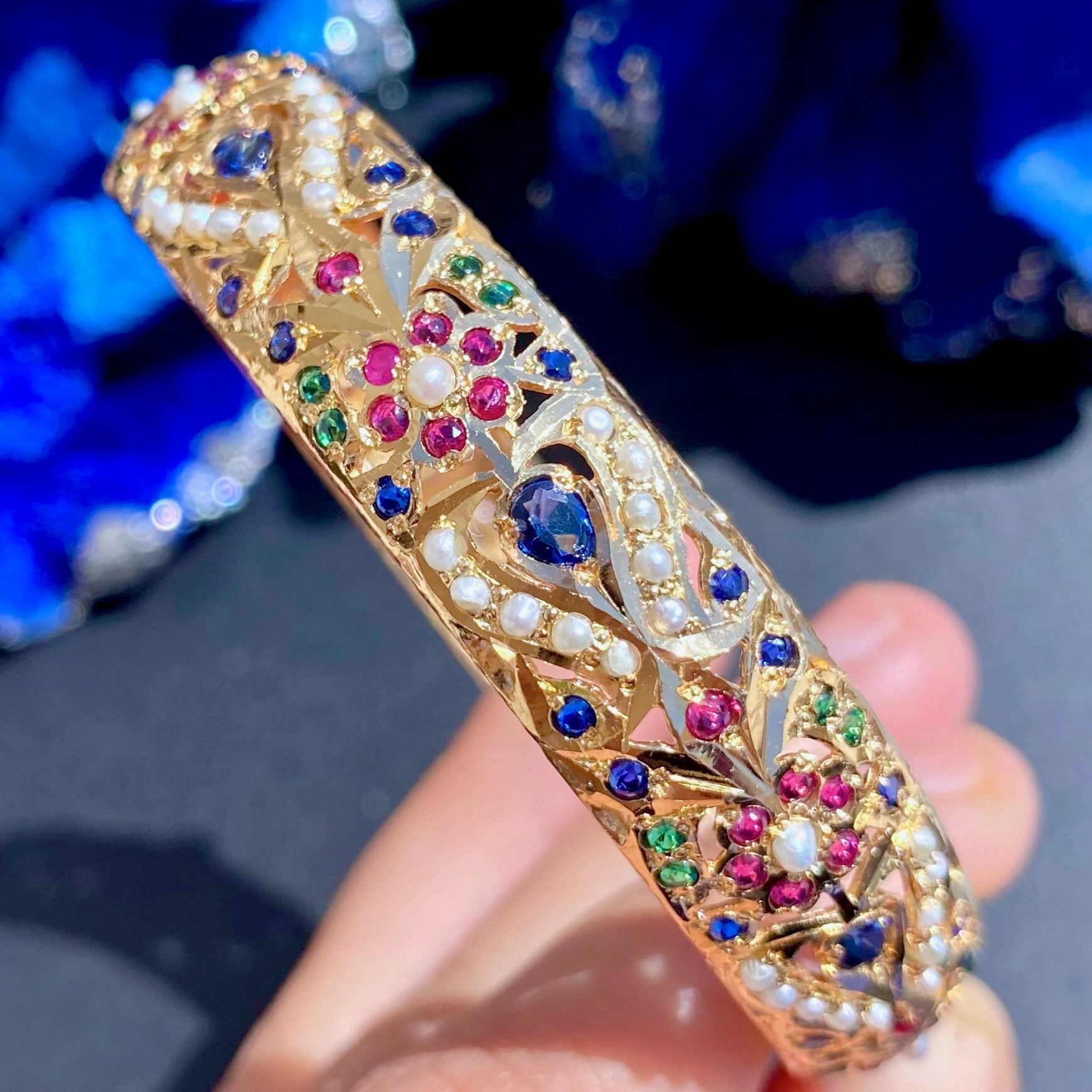 multicoloured jadau kada
