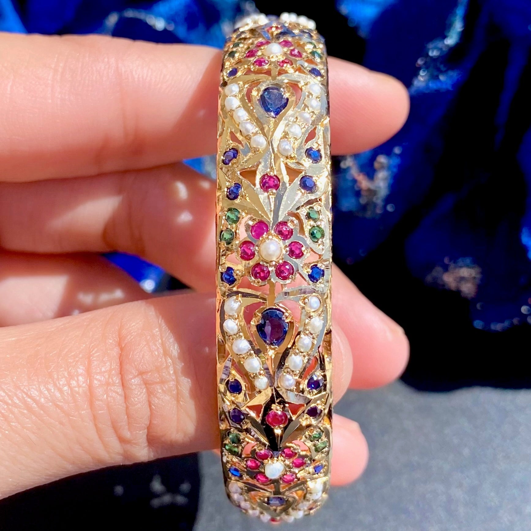 multicoloured jadau kada