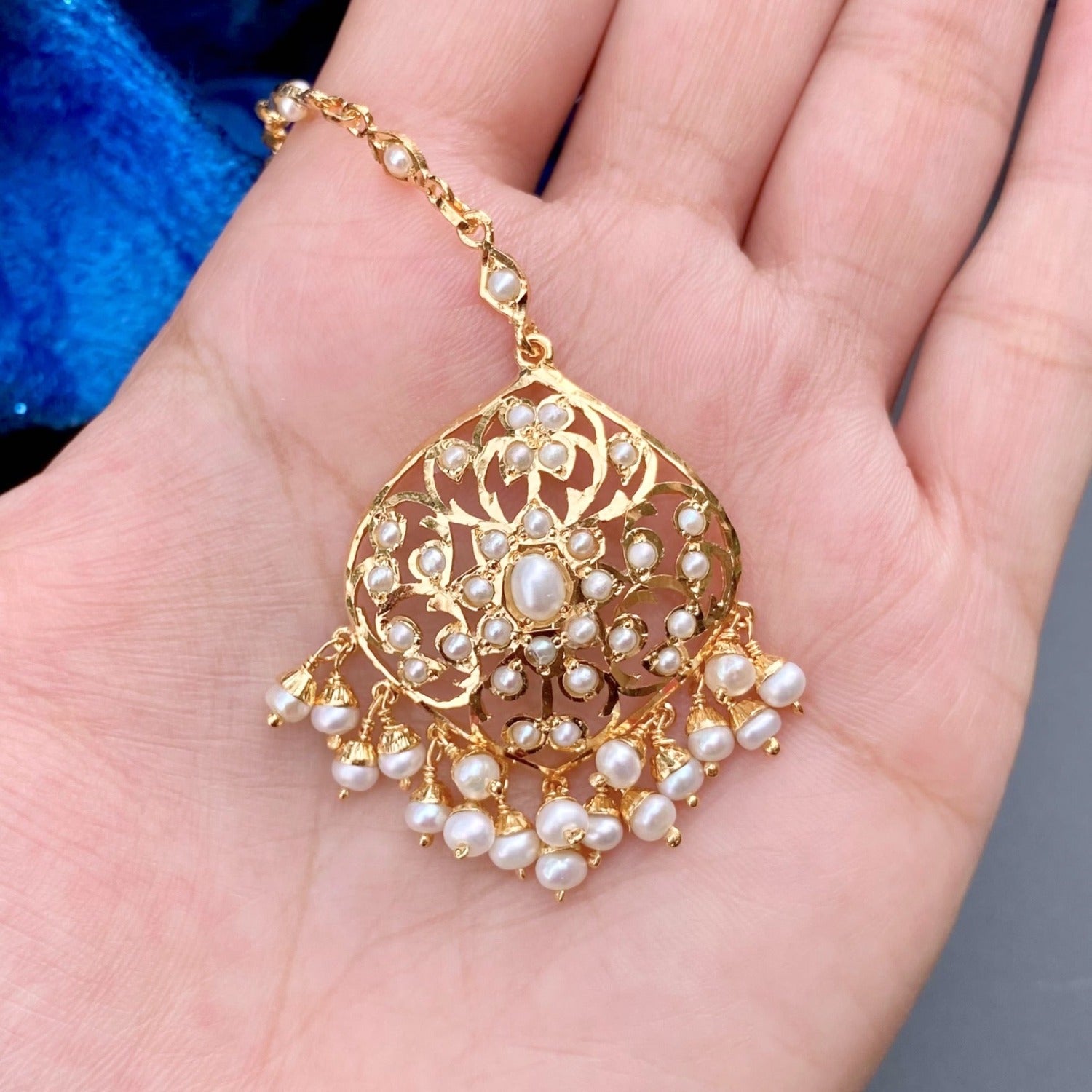 indian pearl maang teeka