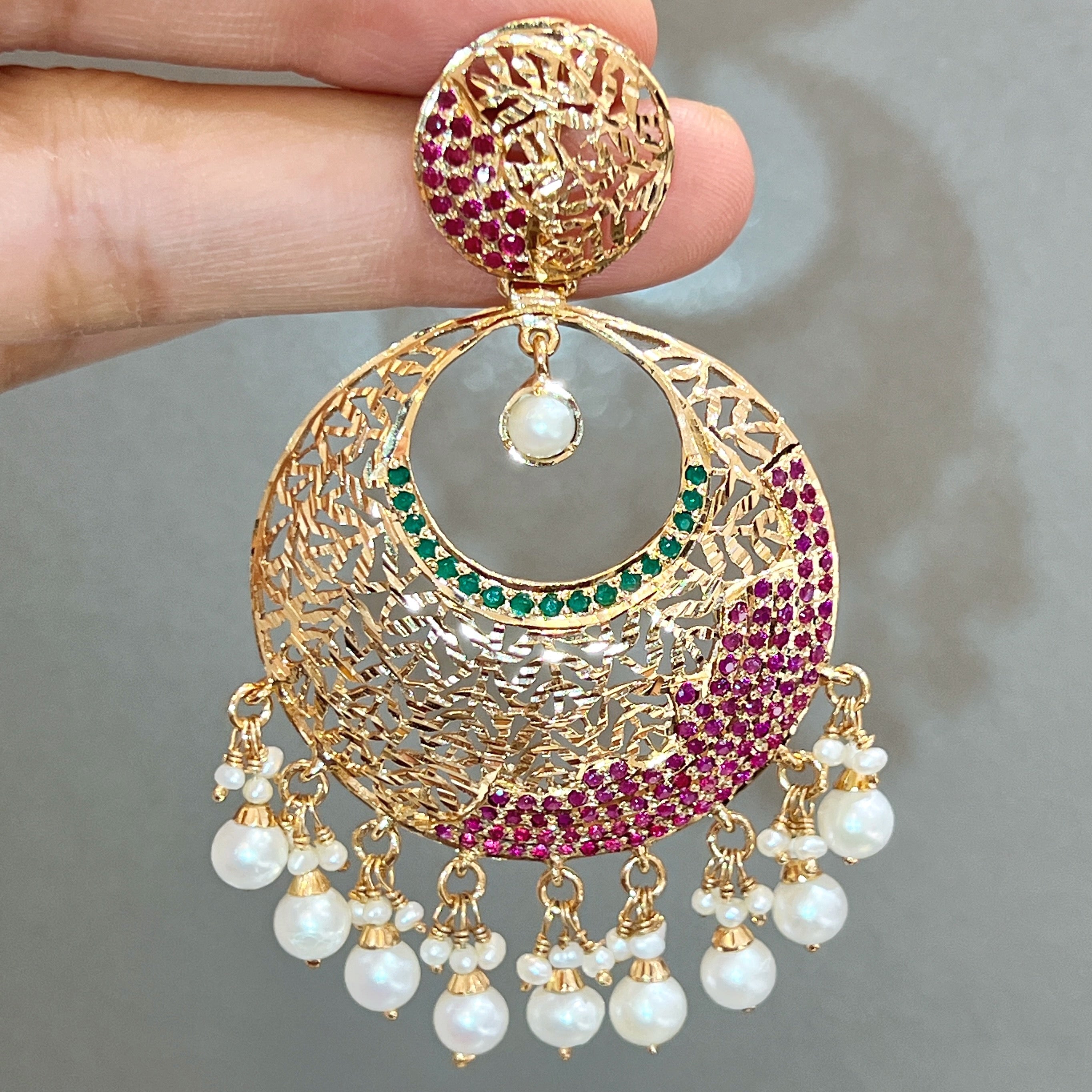 modern jadau chandbali earrings