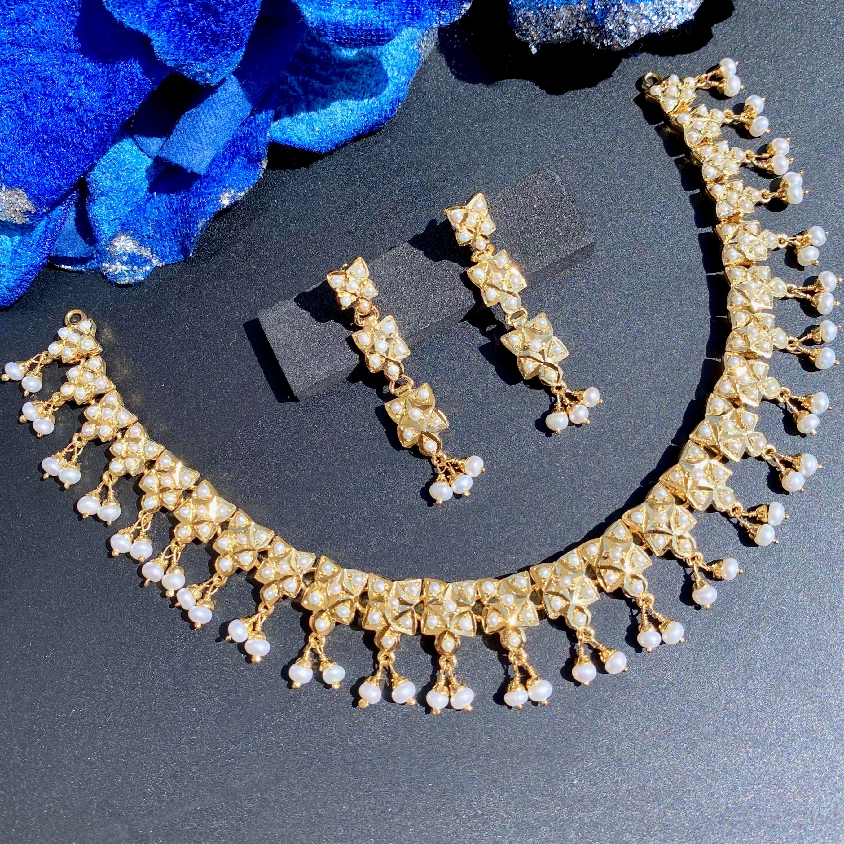 sober indian pearl necklace set