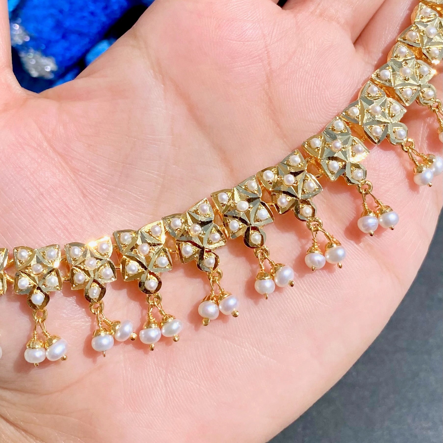 sober indian pearl necklace set