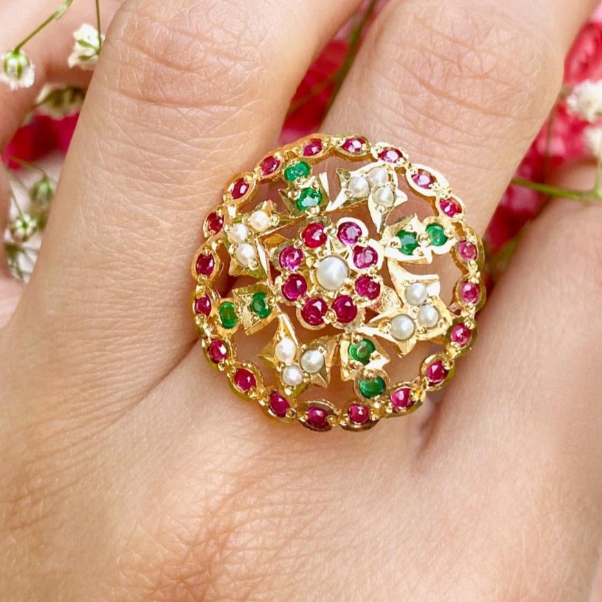 gold ring on silver with 22k gold plating