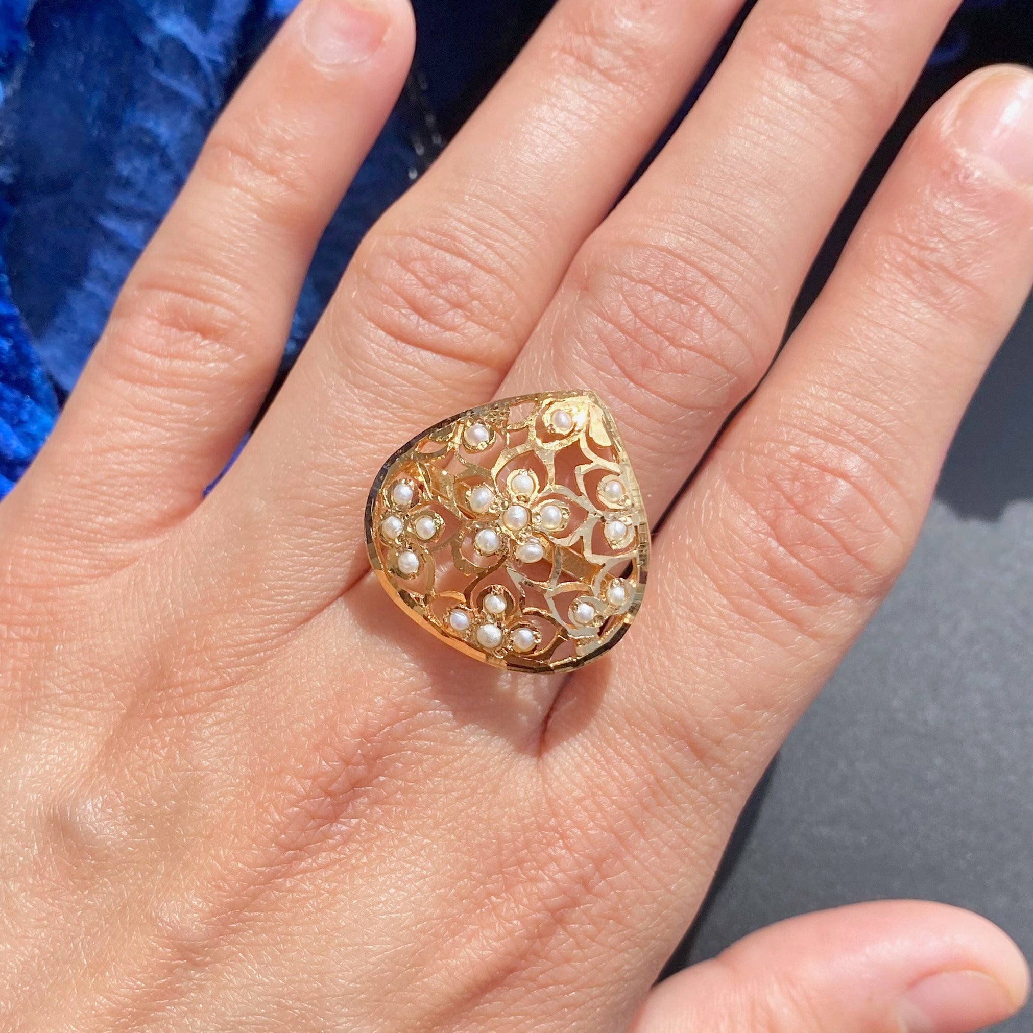pearl ring silver