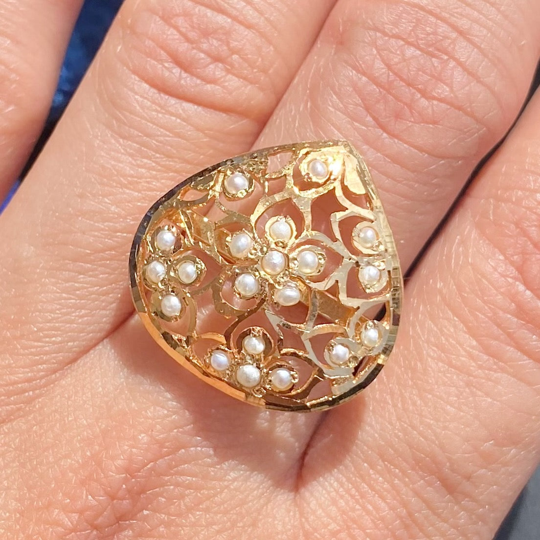 pearl ring silver