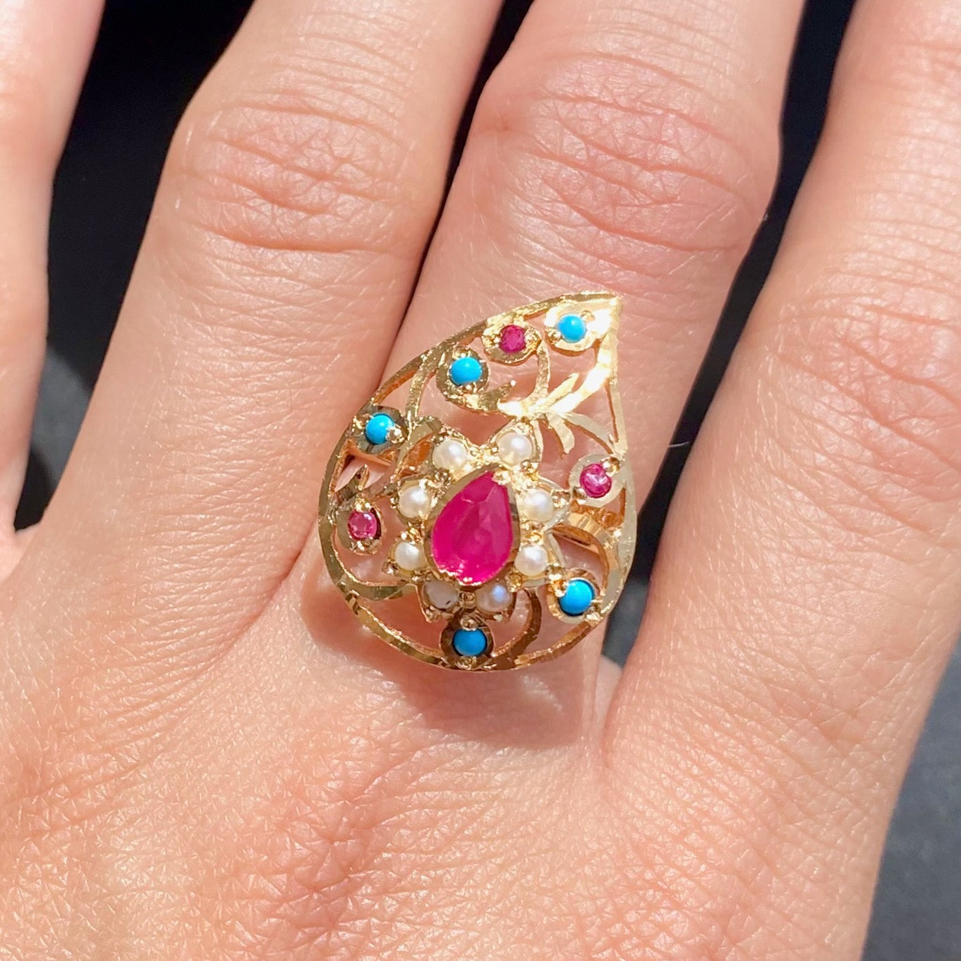 small ladies ring jadau