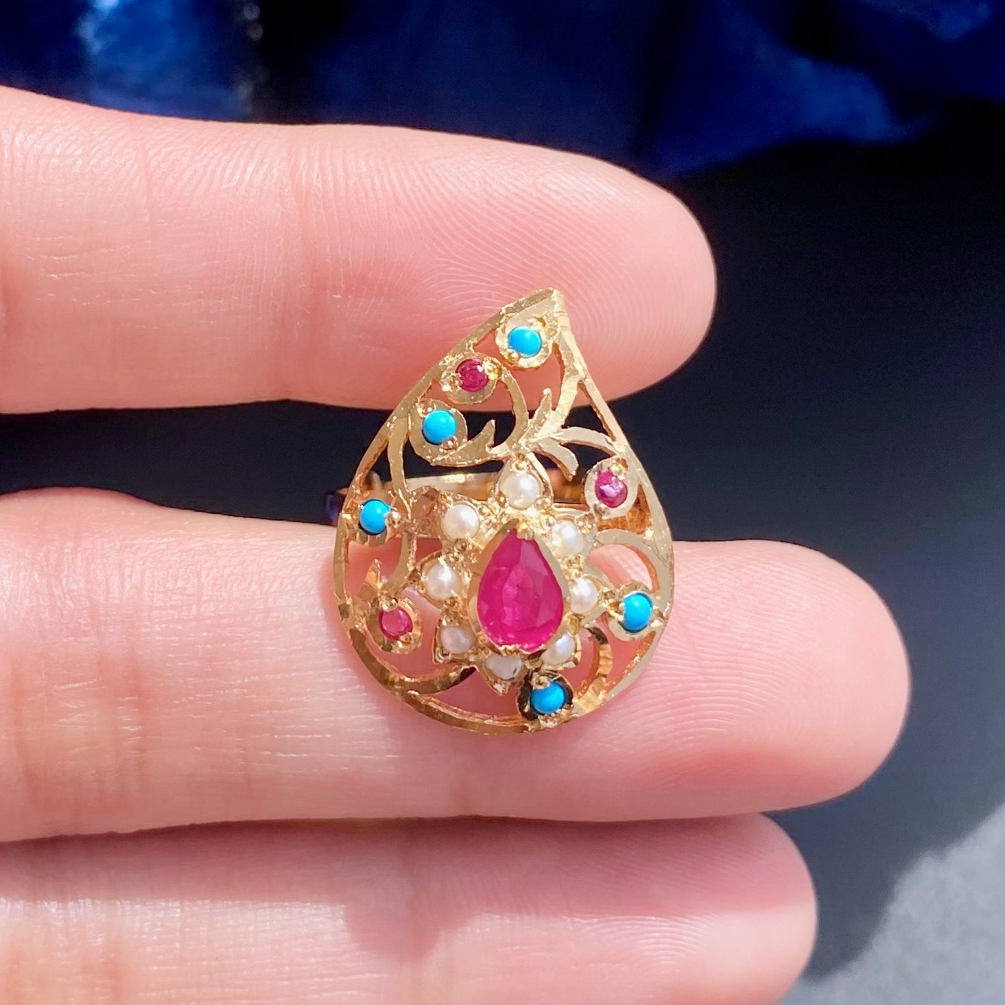 small ladies ring jadau