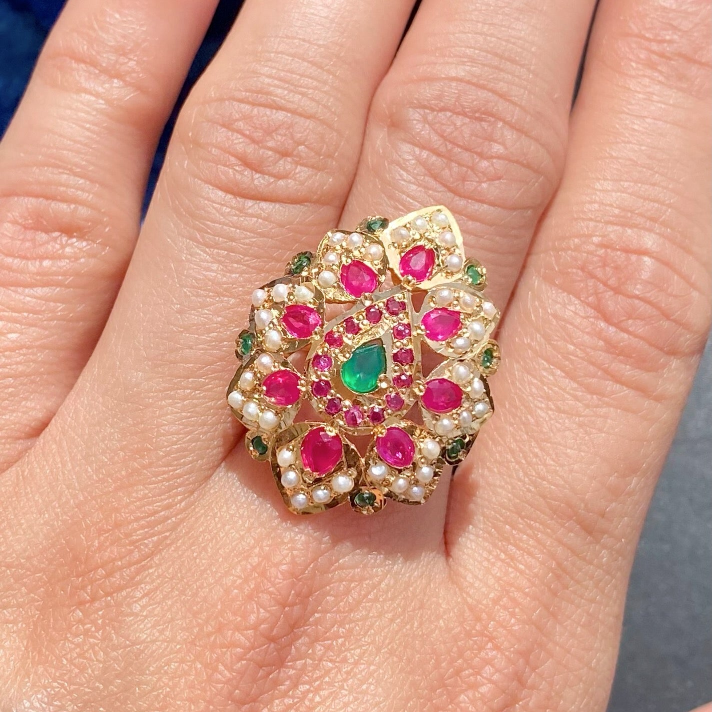 hyderabadi jadau ring