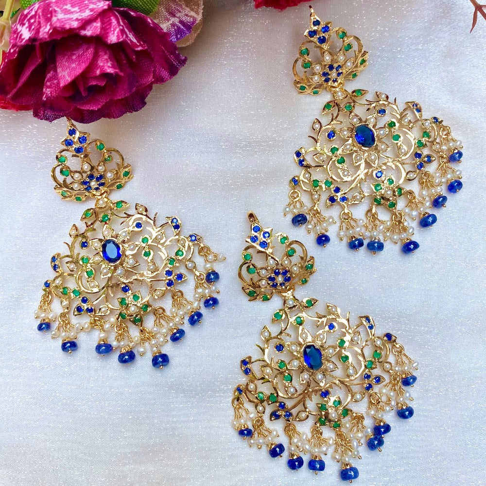 gold plated stone pendant set