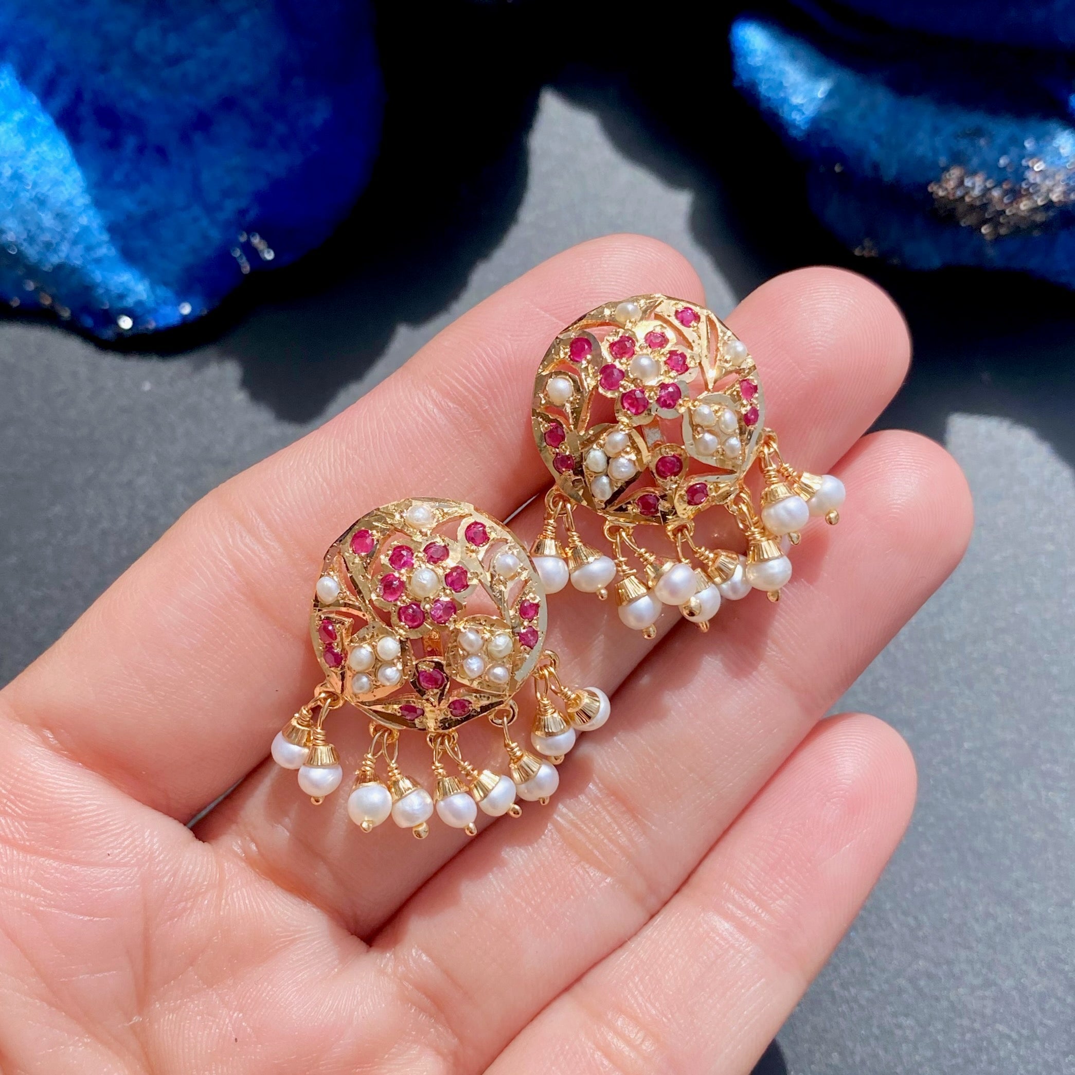 Womens Silver Stud Earrings | Indian Jadau Jewelry ER 492