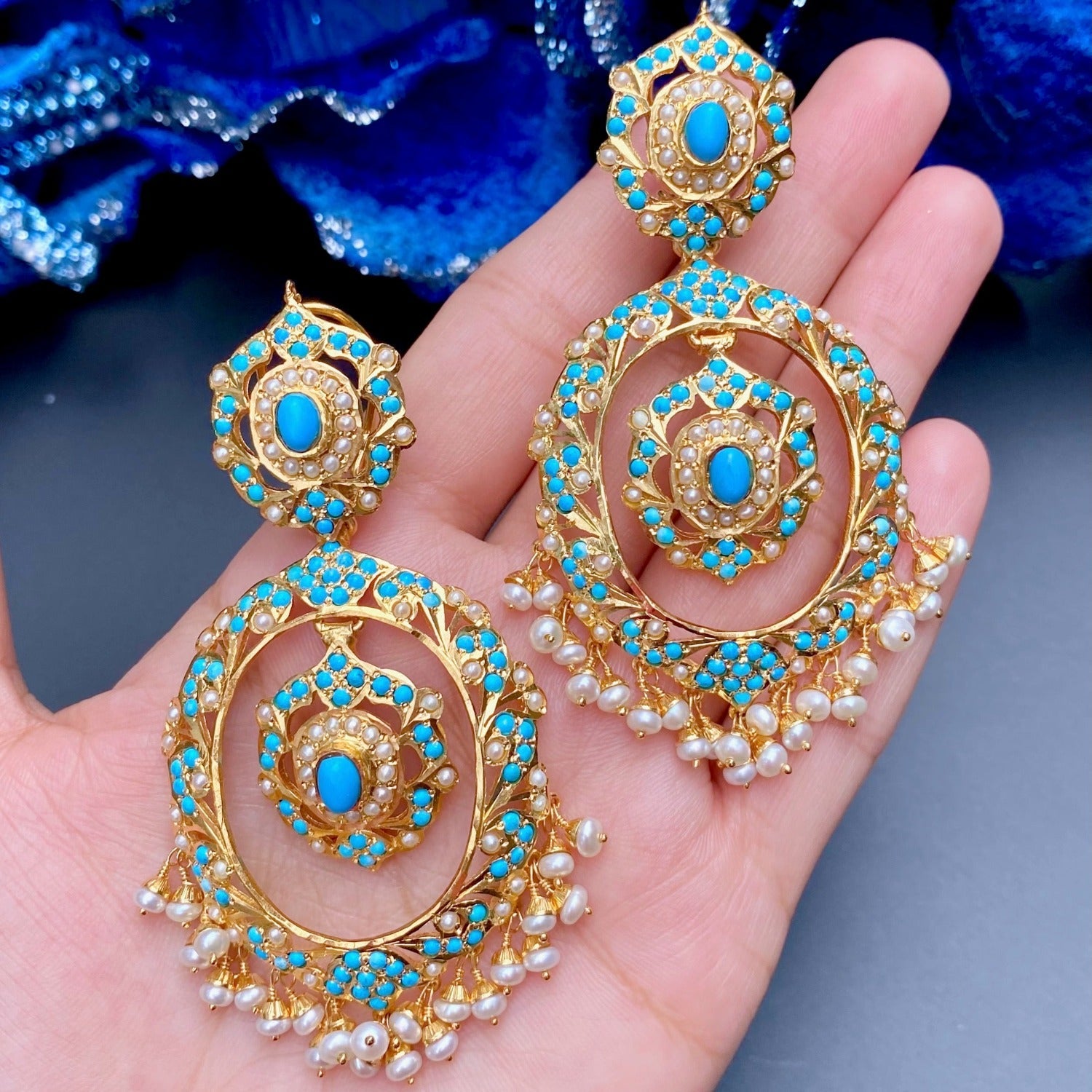 feroza chandbali earrings