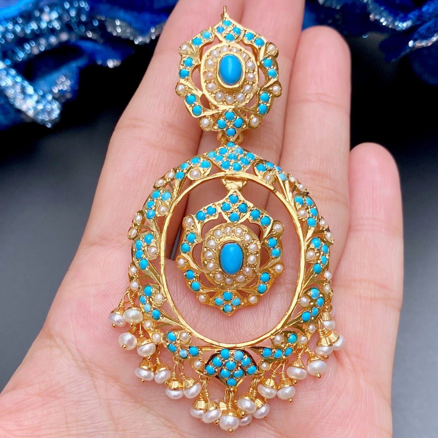feroza chandbali earrings