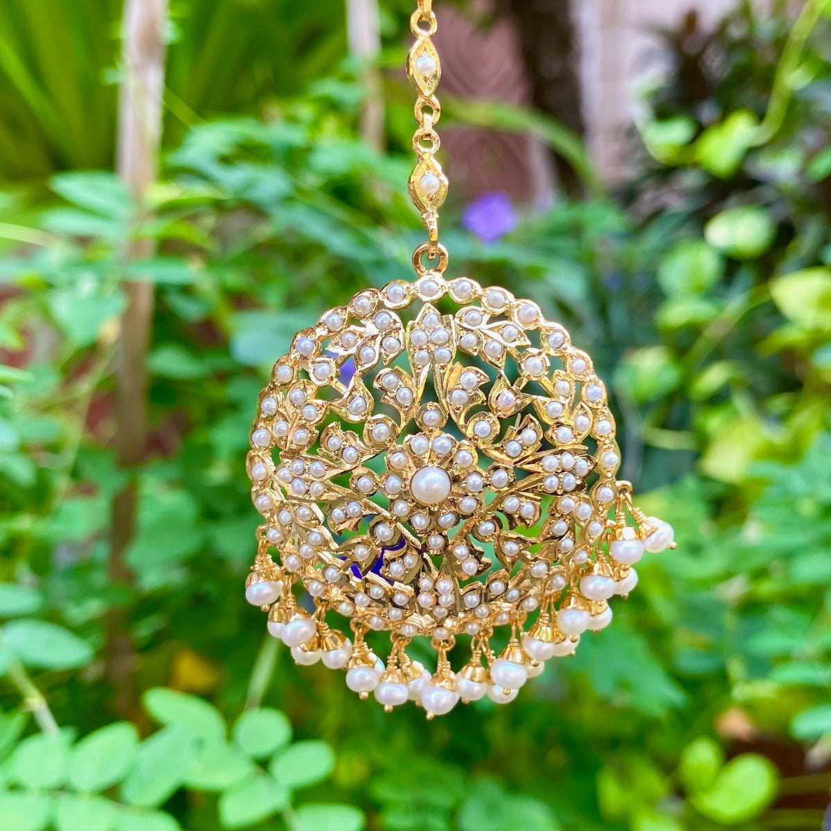 round pakistani jadau tikka