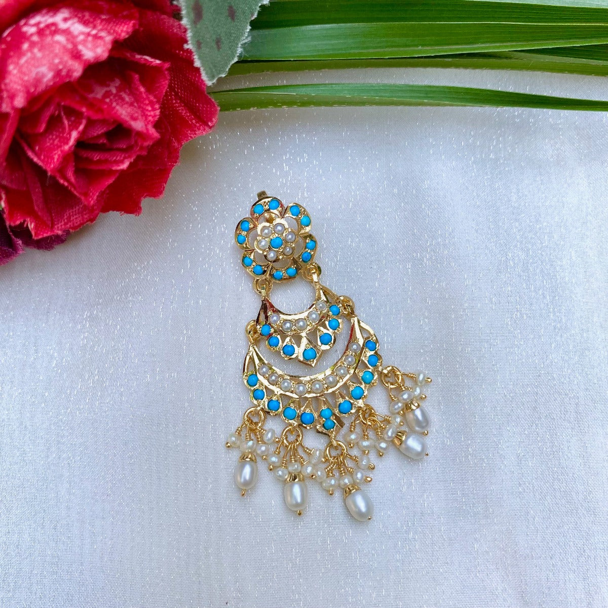 indian feroza pendant set