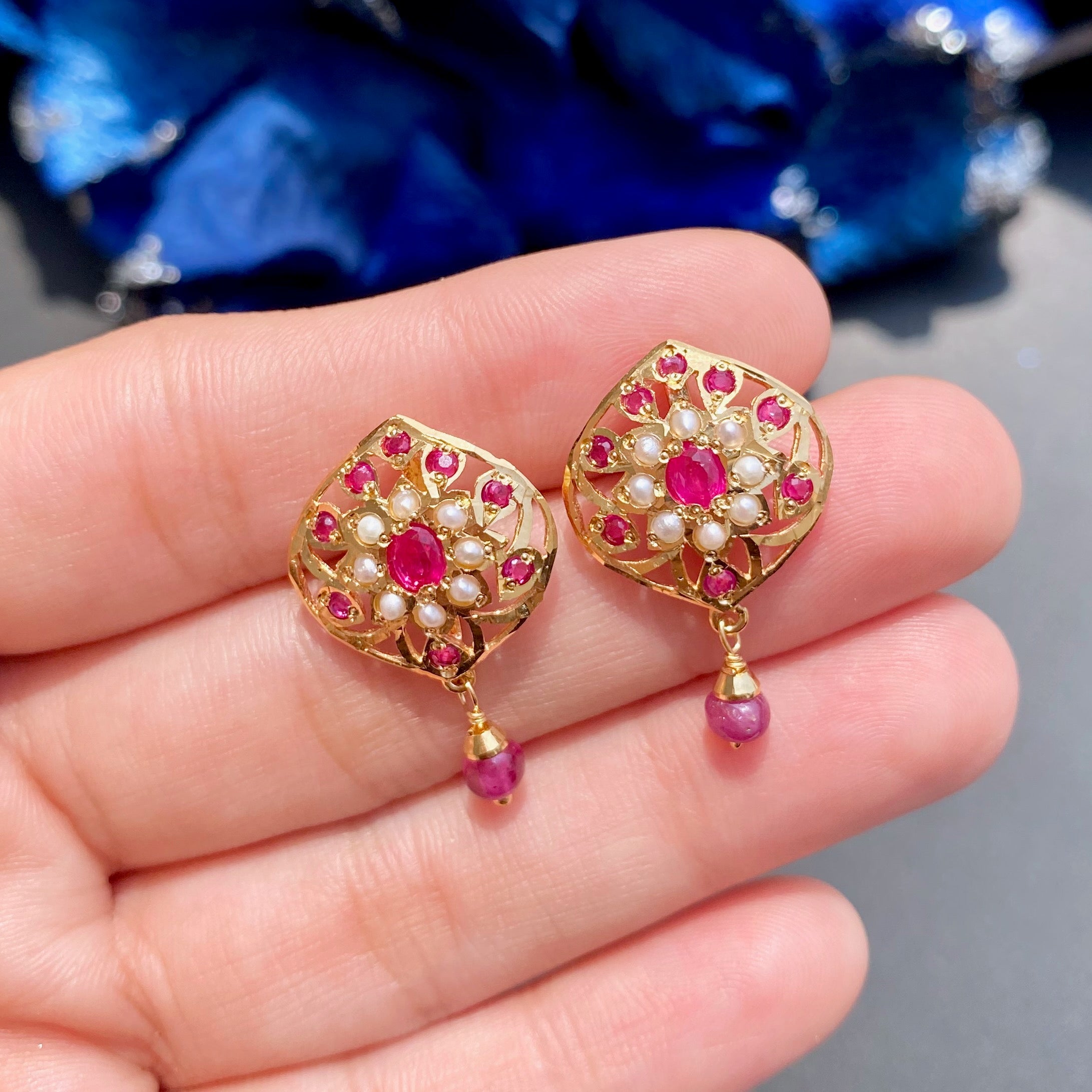 cute ruby studs for girls