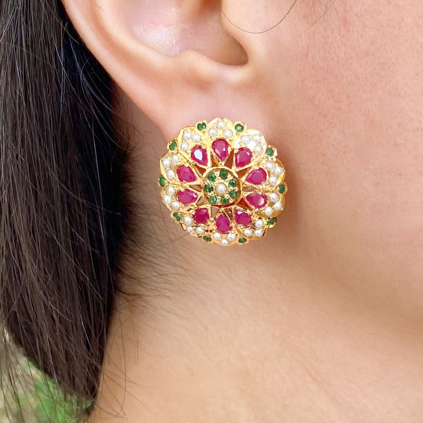 statement stud earrings