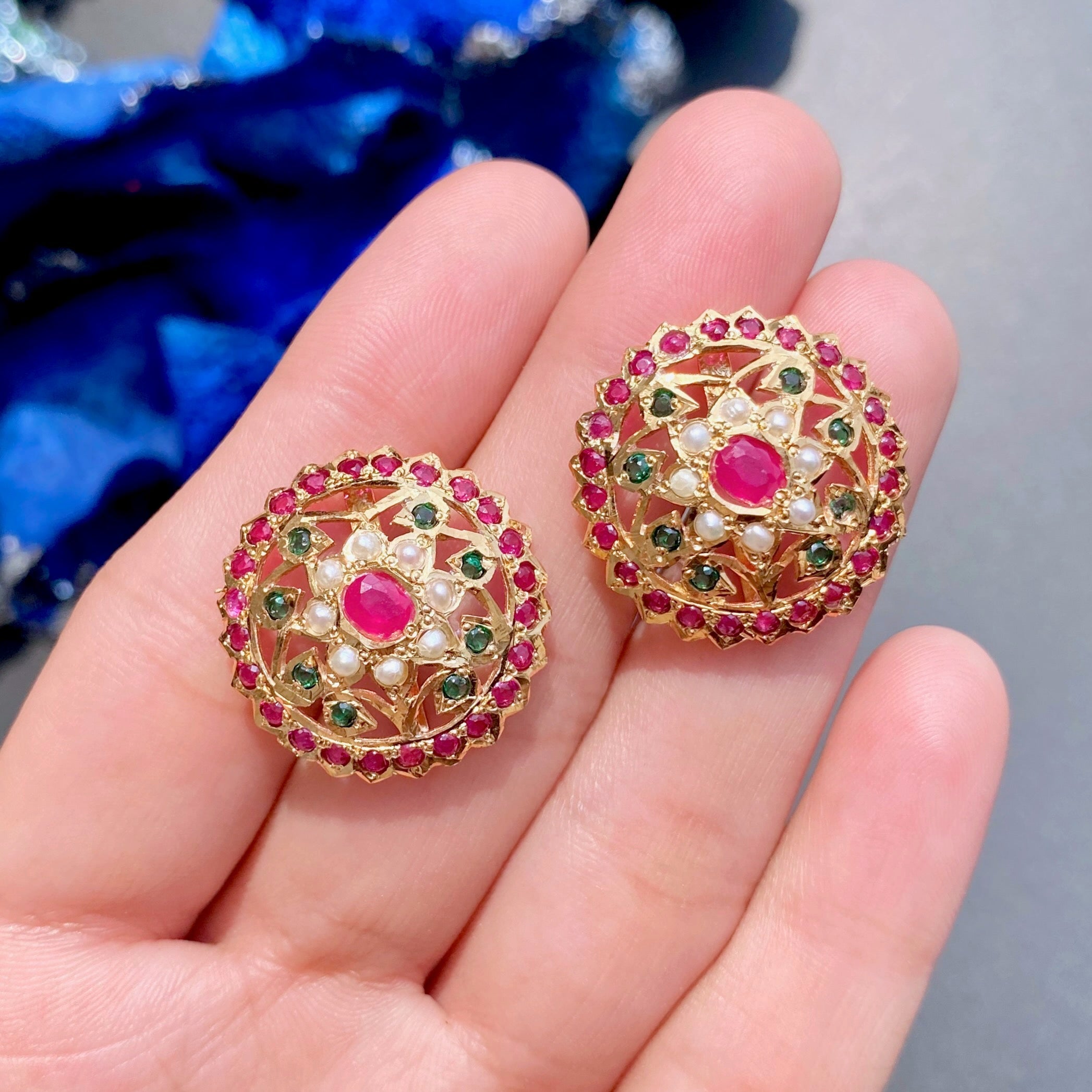 stone stud earrings